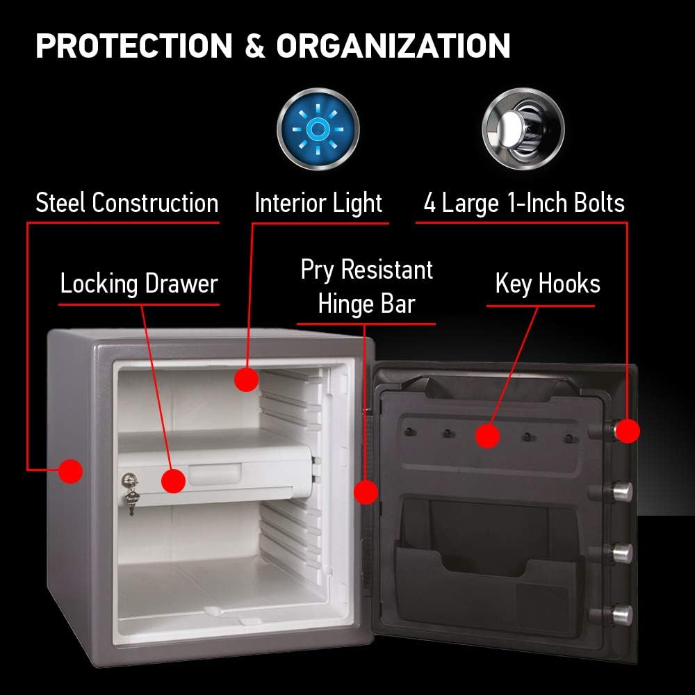 1.23 Cu Ft Waterproof and Fireproof Digital Safe Box, Alloy Steel Security Safe for Home and Office - Image 7