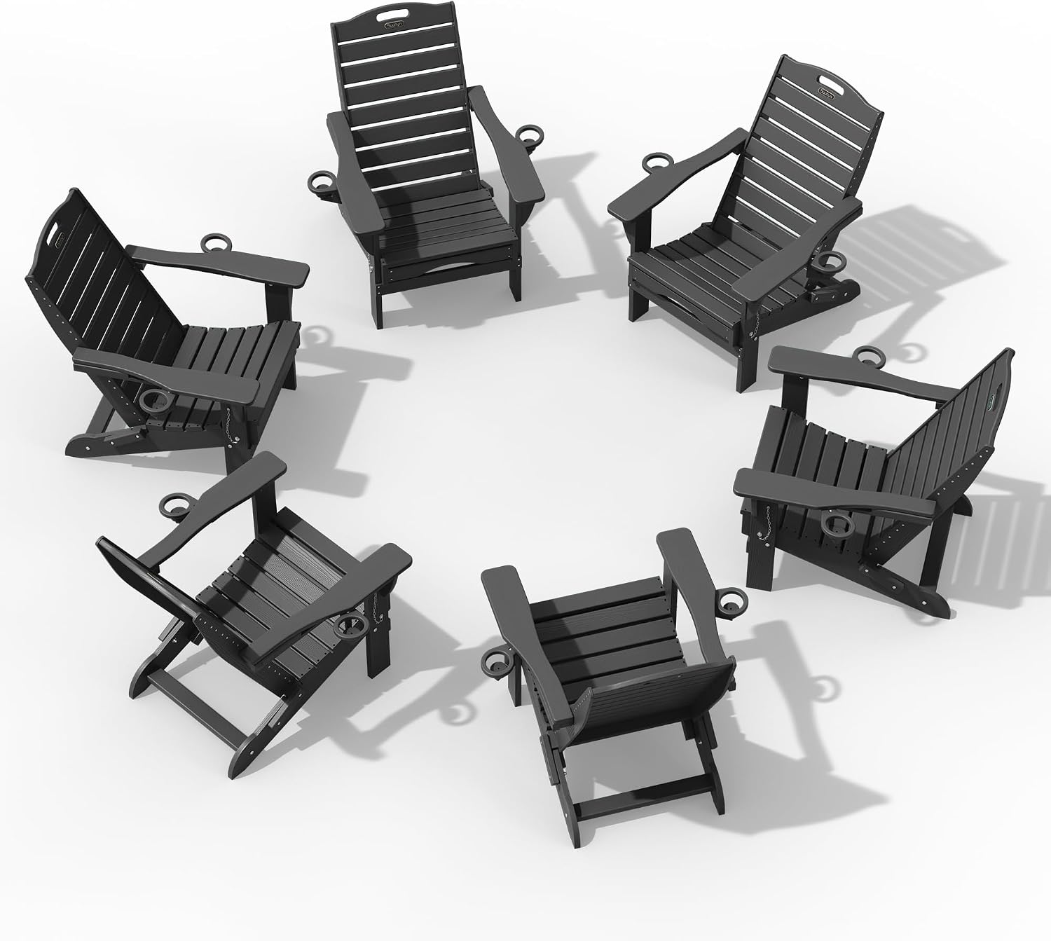 Adjustable Adirondack Chair, Outdoor Fire Pit Chair, Navy Blue - Image 4