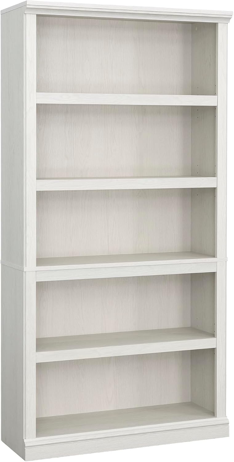 5-Shelf Split Bookcase / Bookshelf, Oiled Oak Finish