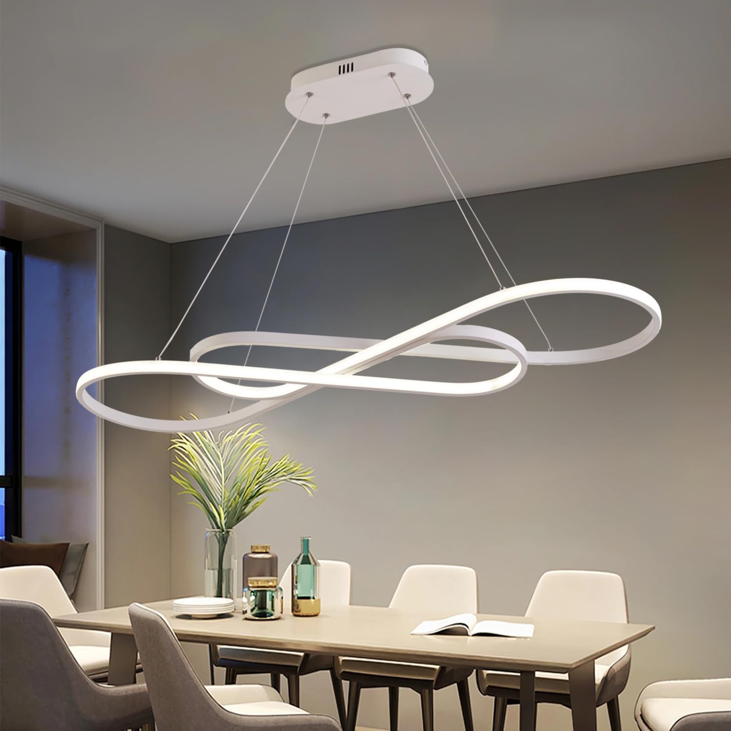 Minimalist Dimmable LED Pendant Chandelier with Remote Control - Image 13