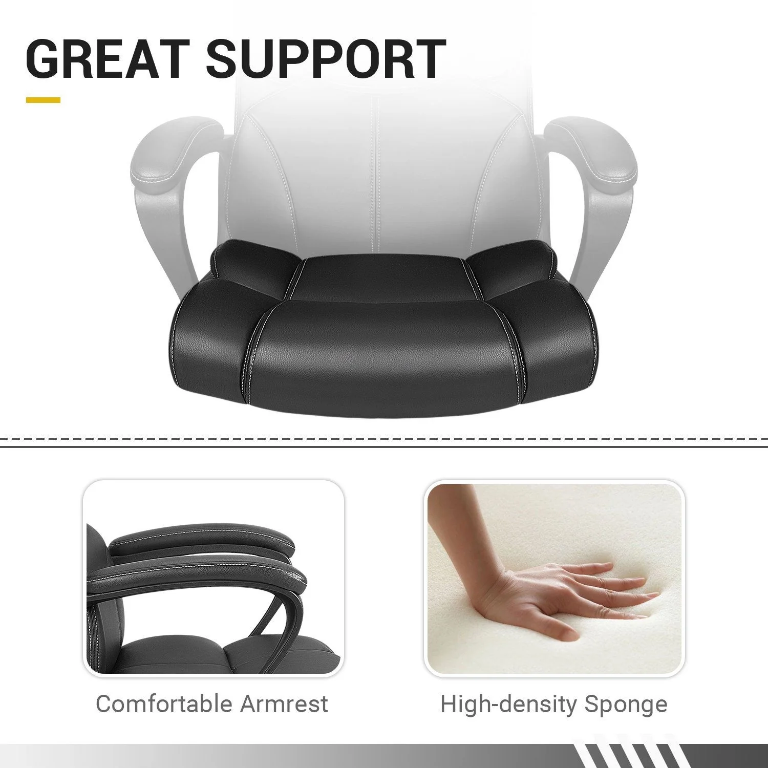 Mid Back Office Chair, Ergonomic Swivel Computer Task Chair for Home Office, Work and Study - Image 8