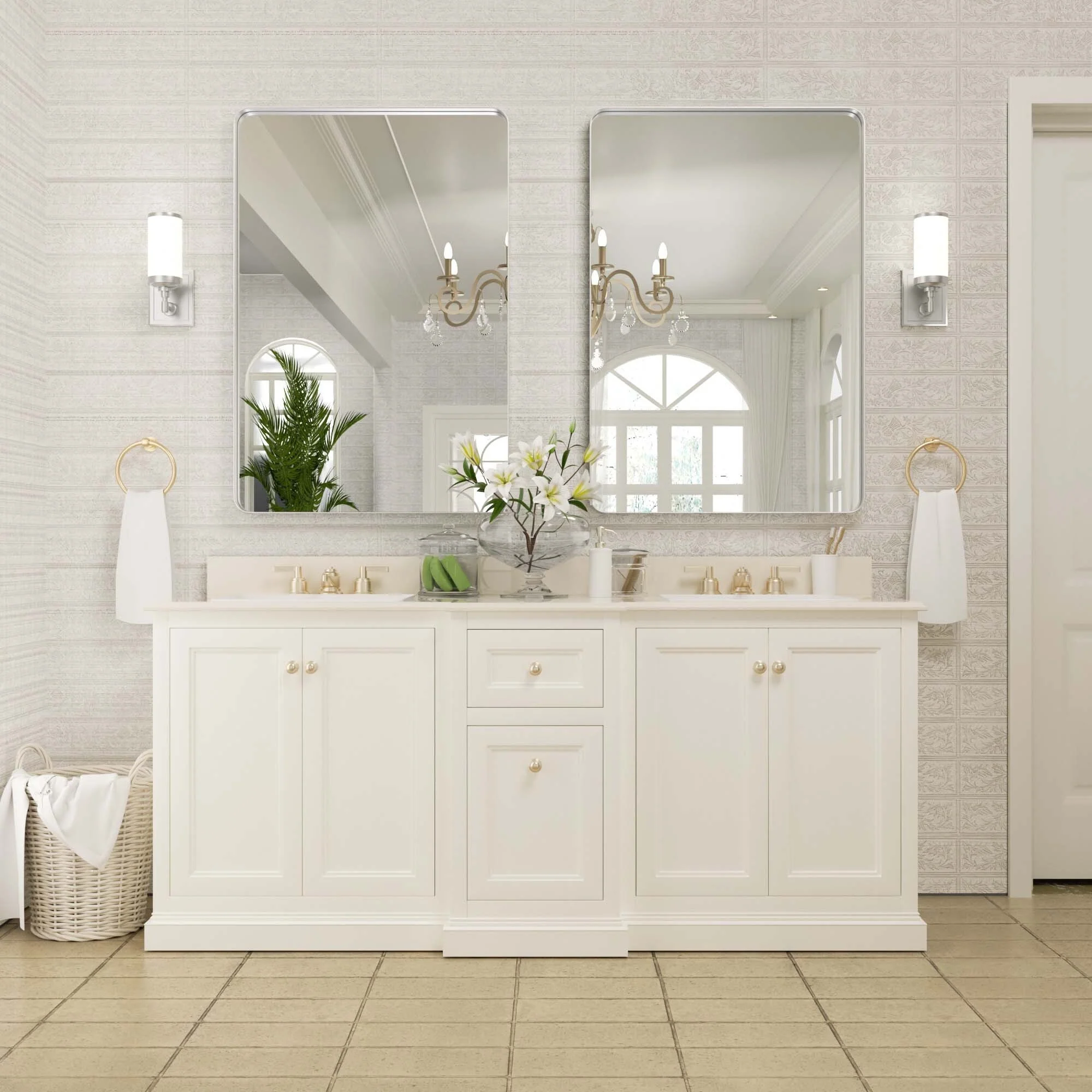 Wall Mirror Vanity Mirror, Bathroom Mirror with Rounded Corners, 1 Piece - Image 17