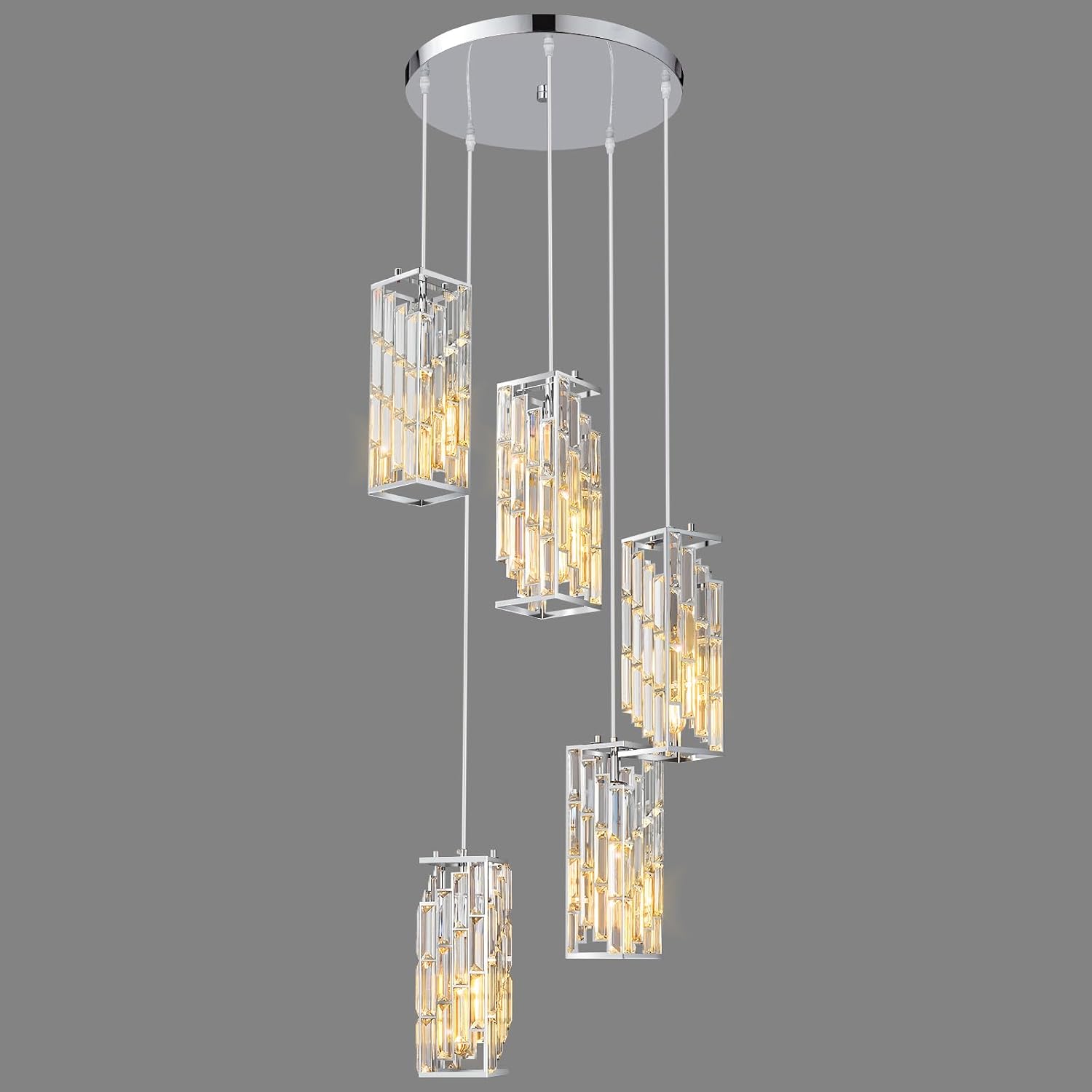 Black Pendant Lighting, Modern Pendant Light, Mini Crystal Chandeliers, Adjustable Pendant Light Fixture for Kitchen Island, Dining Room & Bedroom (3 Pack) - Image 16
