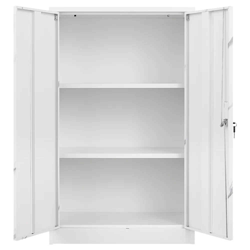 Metal Storage Cabinet with Locking Doors and Adjustable Shelf, Folding Filing Storage Cabinet, Rolling Storage Locker Cabinet for Home Office,School,Garage, White - Image 16