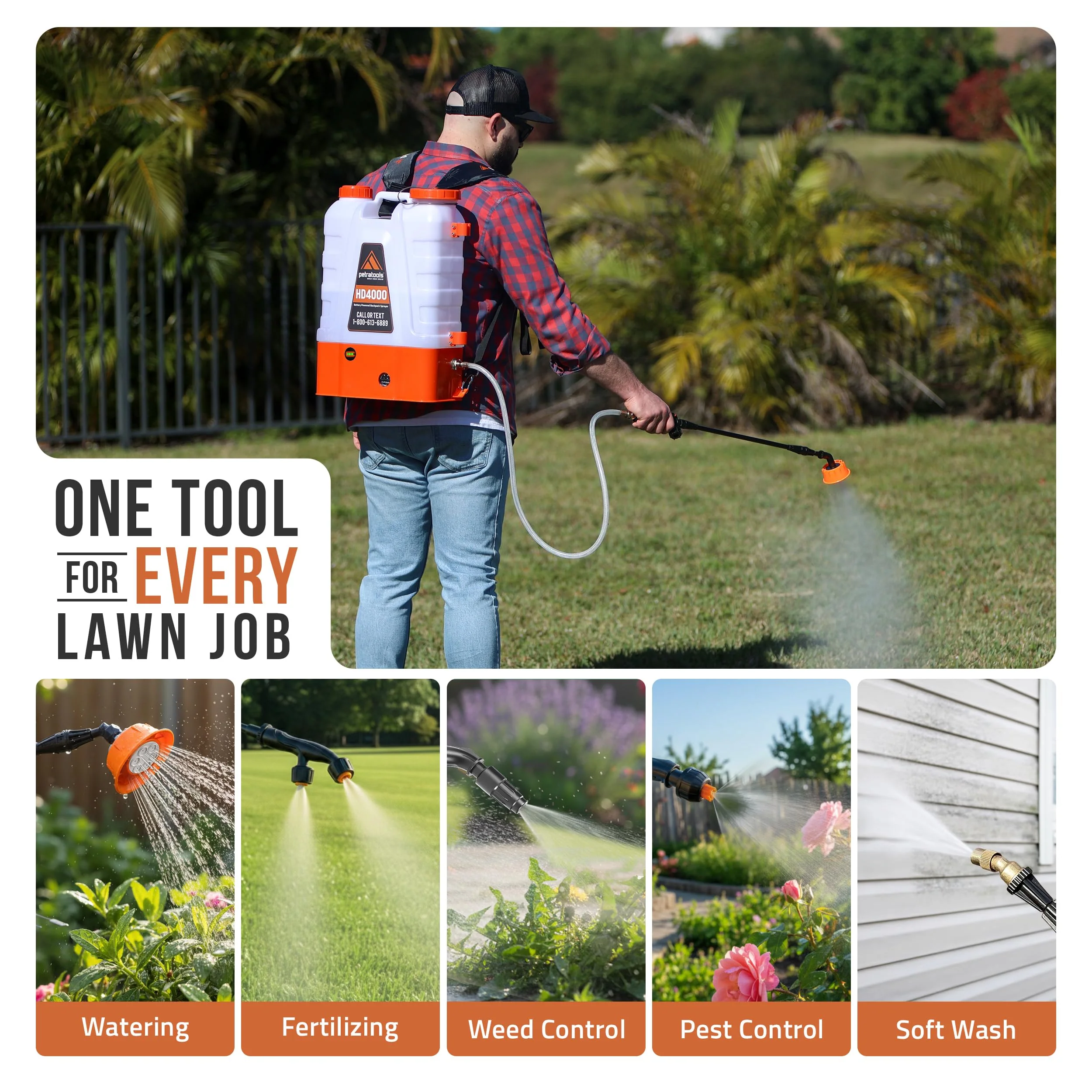 4 Gallon Battery Powered Backpack Sprayer, Rechargeable Cordless Garden and Lawn Pump Sprayer - Image 4