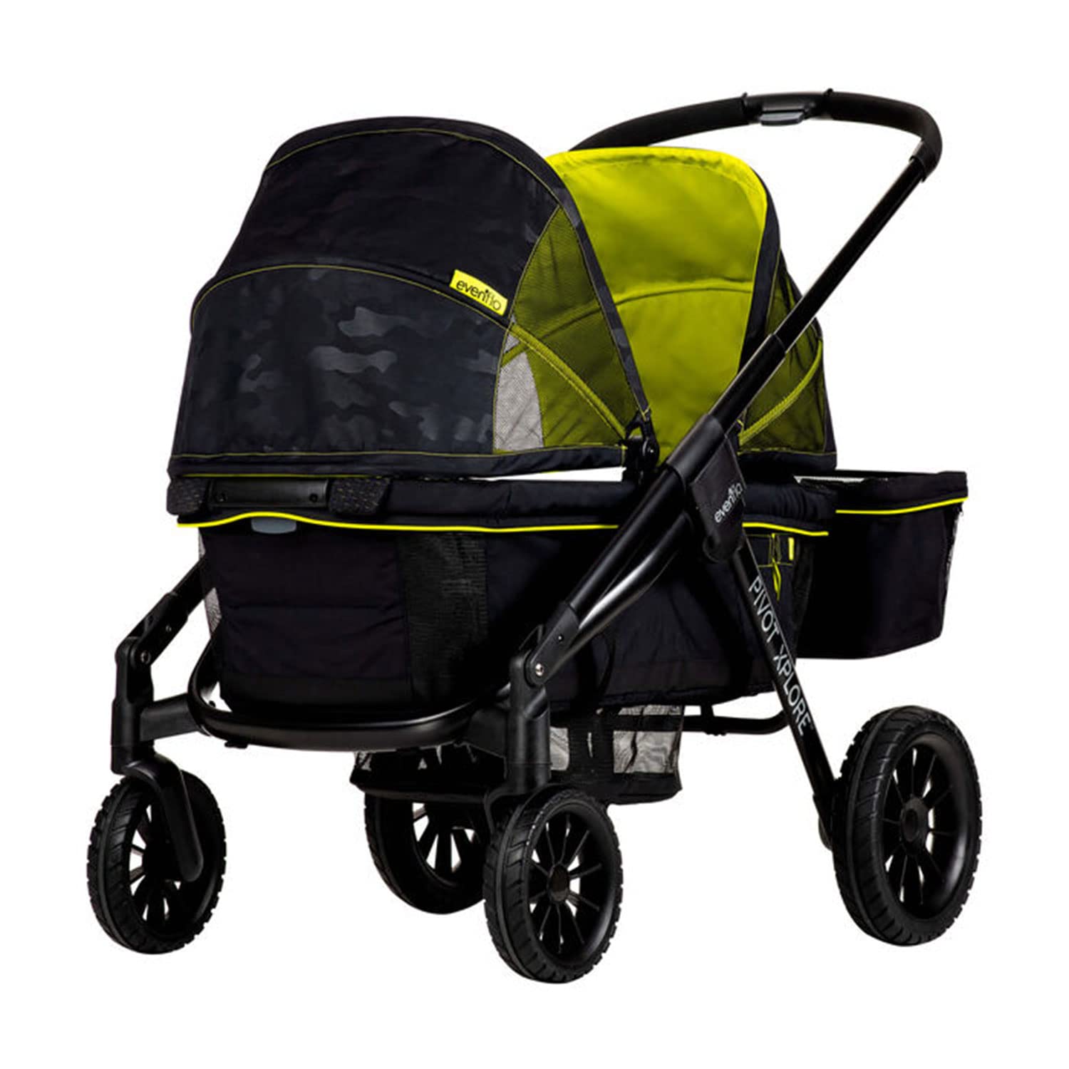 2-in-1 All-Terrain Baby Stroller Wagon with Canopy and Storage - Gray - Image 3