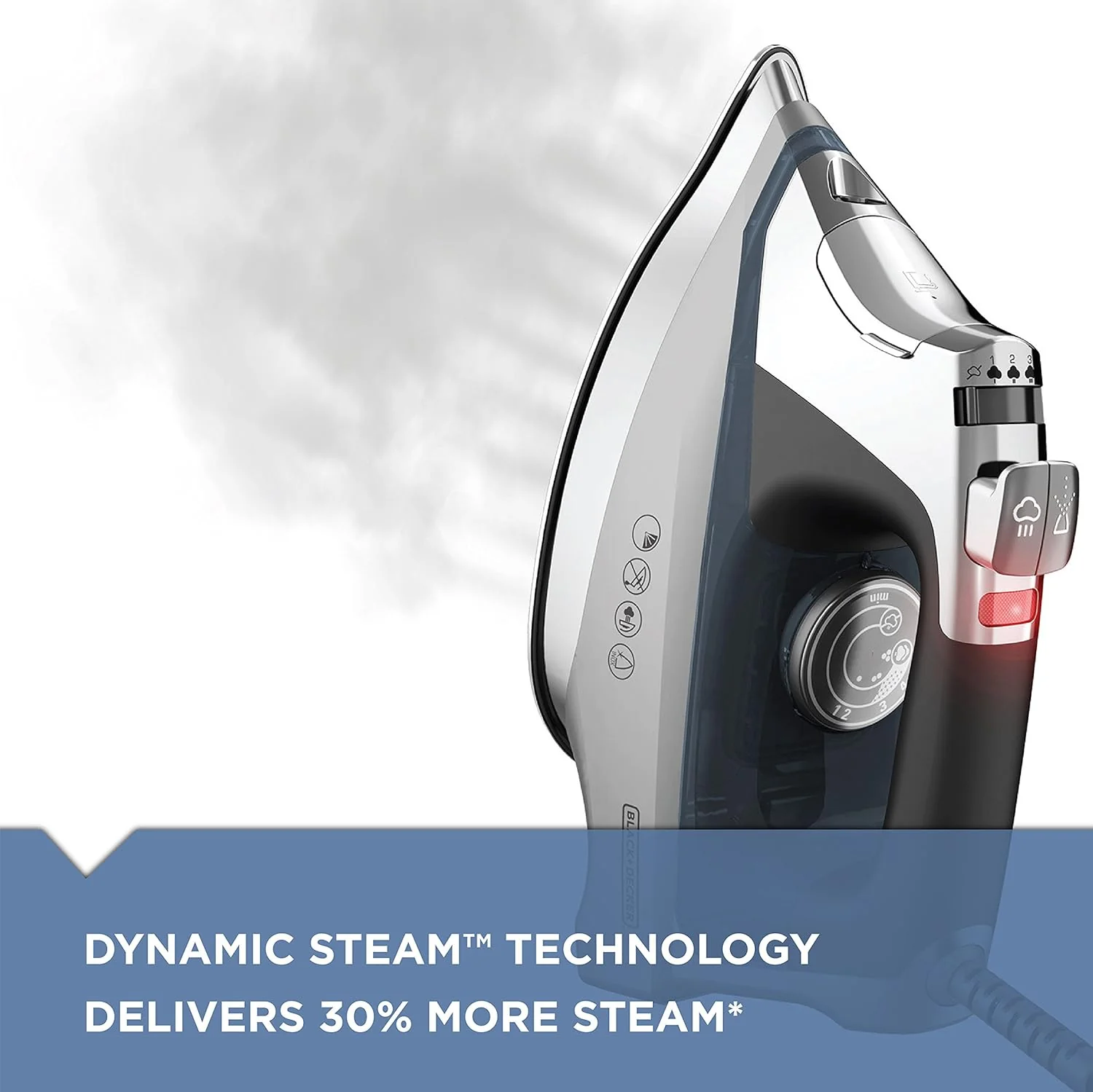 Professional Steam Iron for Clothes, Powerful High Steam Output Garment Iron for Home and Travel - Image 3