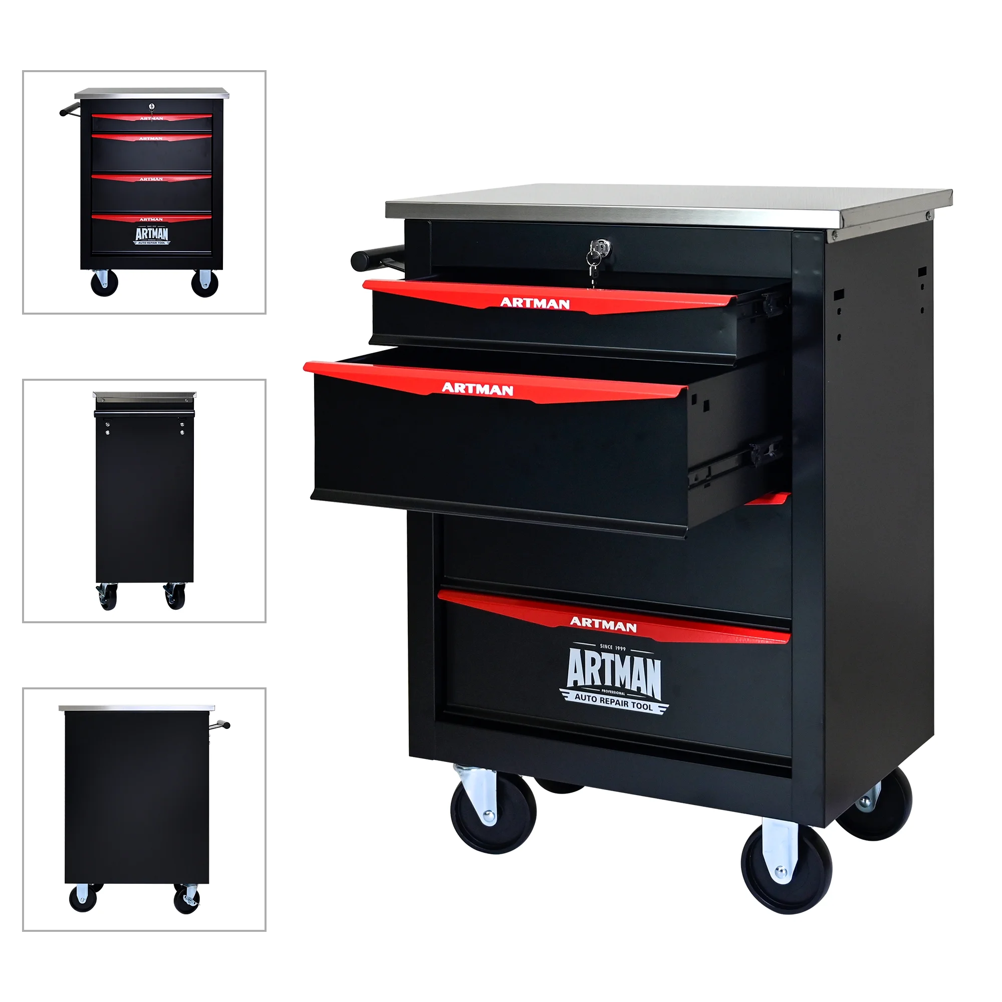ARTMAN 6 Drawers Metal Rolling Storage Tool Chest Cabinet Cart with Wheels,with Key Locking and Parking Brake, Tool Box for Garage Workshop Warehouse - Image 41