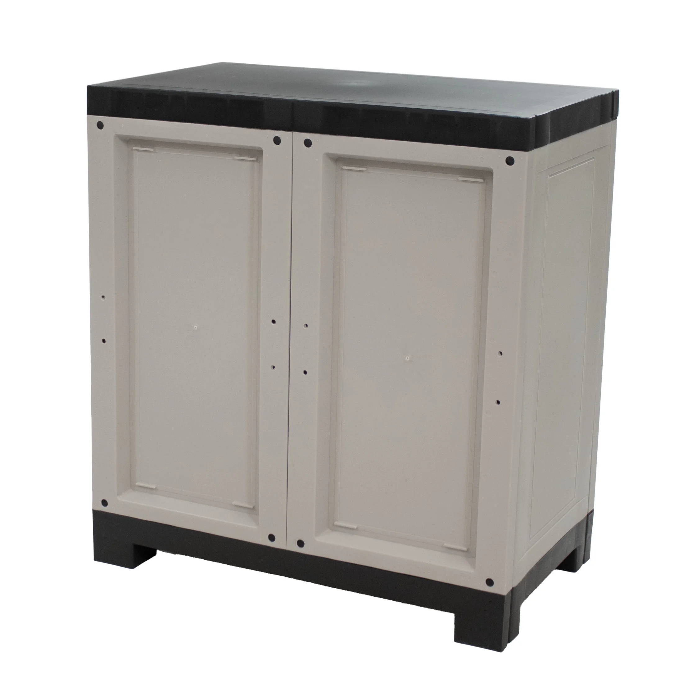 Sunnydaze Adjustable 25.5" Plastic 1-Shelf Freestanding Garage Storage Cabinet, Gray w/ Charcoal Trim - Image 14