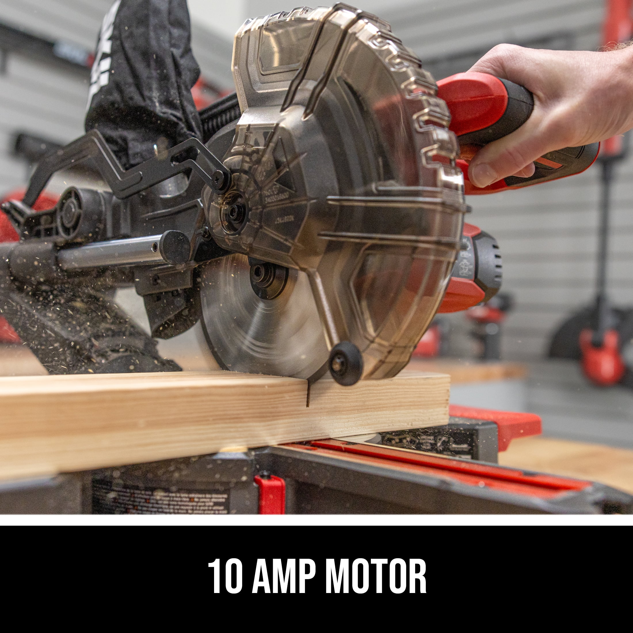 SKIL MS6316-00 10 Amp 7-1/4" Single Bevel Miter Saw with Compact Rail System & LED Shadow Line - Image 6