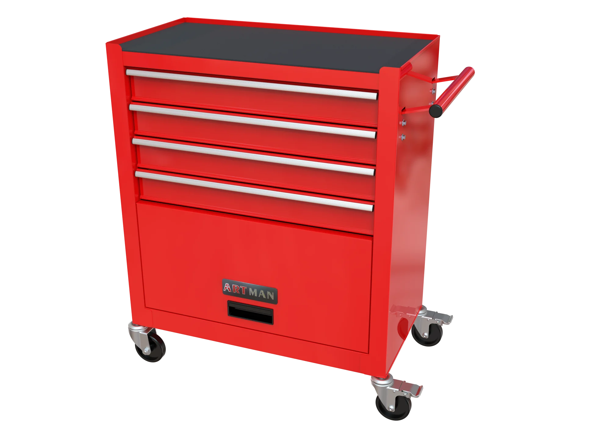 4 Drawers Rolling Tool Chest, High Capacity Tool Box with Tool Sets, Tool Chest with Lockable System and Wheels, Utility Tool Storage Cart for Workshop Mechanics Garage (Black) - Image 13