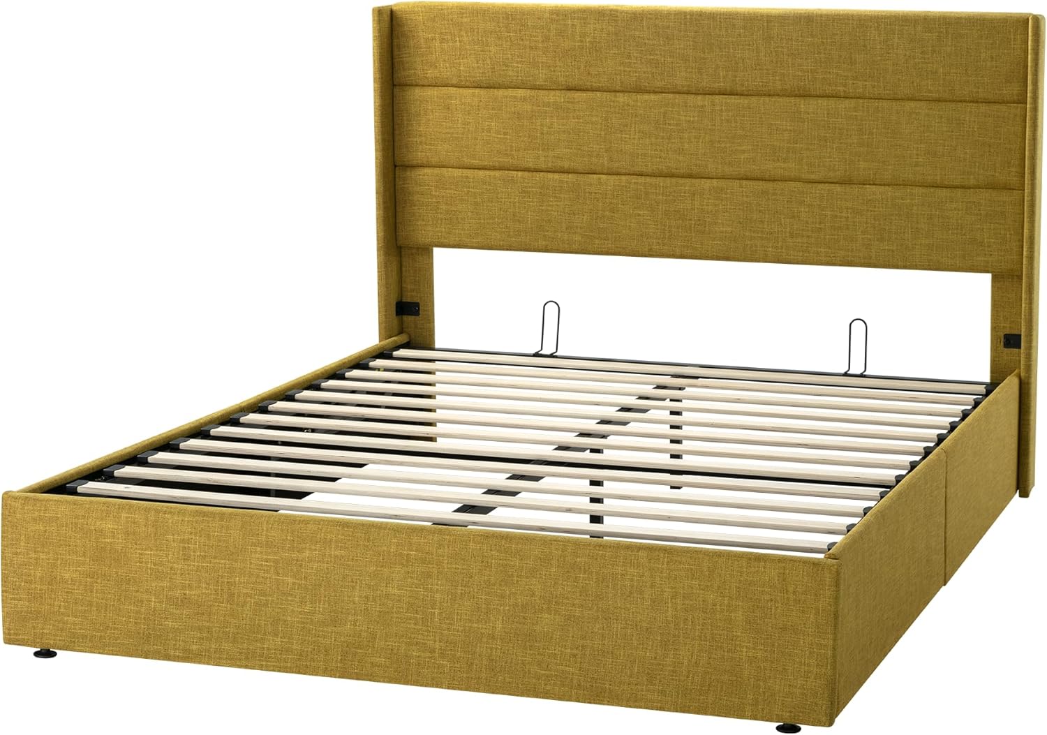 Queen Size Lift Up Storage Bed with Wingback Headboard, Upholstered Platform Bed Frame with Hidden Storage - Image 114