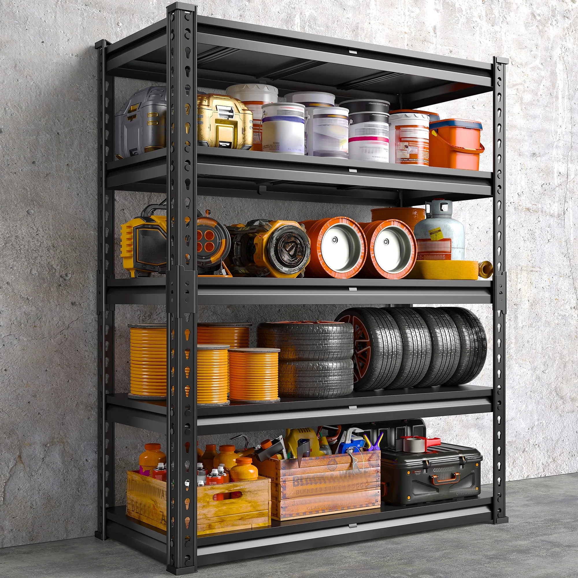 REIBII 3000 LBS Heavy Duty Storage Shelf for Garage Storage 72" Adjustable Metal Shelving Rack - Image 15