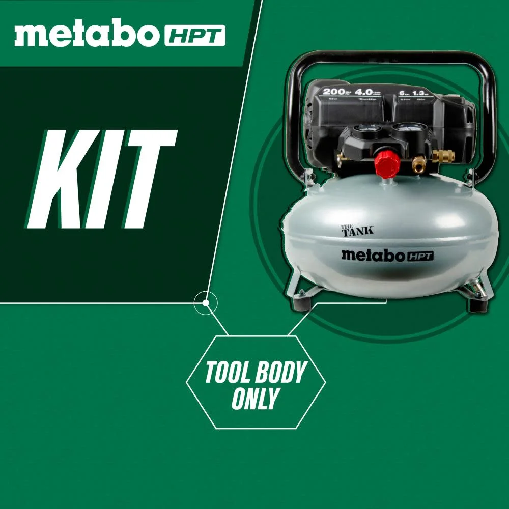 Metabo HPT Air Compressor, THE TANK, Portable Pancake Air Compressor 200 PSI, 6 Gallon Tank, Versatile for Use with Framing, Siding, Finish, Brad or Roofing Nailers, EC914S - Image 3