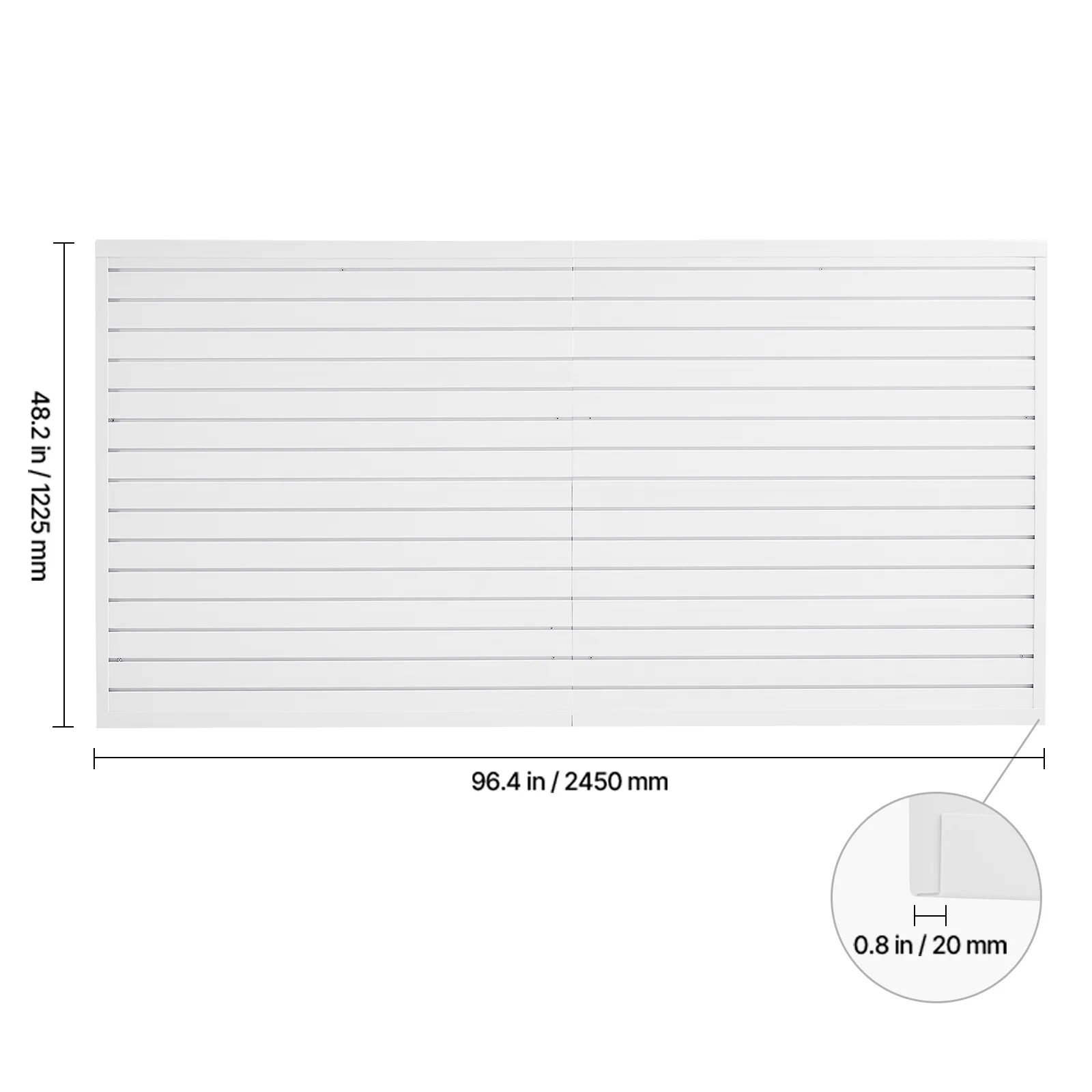 VEVOR Slat Wall Paneling, 8 x 4 ft, PVC Garage Slatwall with Accessories, White Slat Wall Easy-to-Install Adjustable Slatwall Panel with Coupling Structure & DIY Cutting, Fits for Storage & Display - Image 8