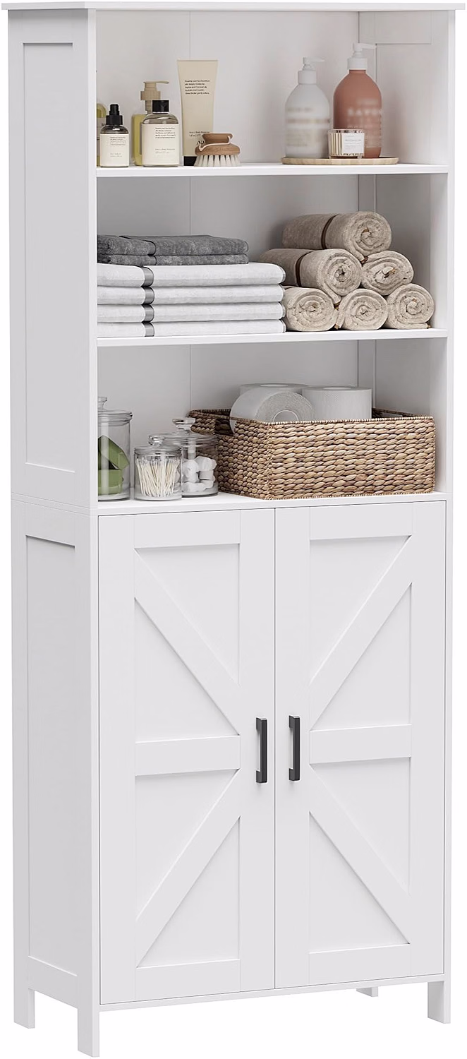 67" Tall Bathroom Storage Cabinet, Bathroom Floor Cabinet - Image 9