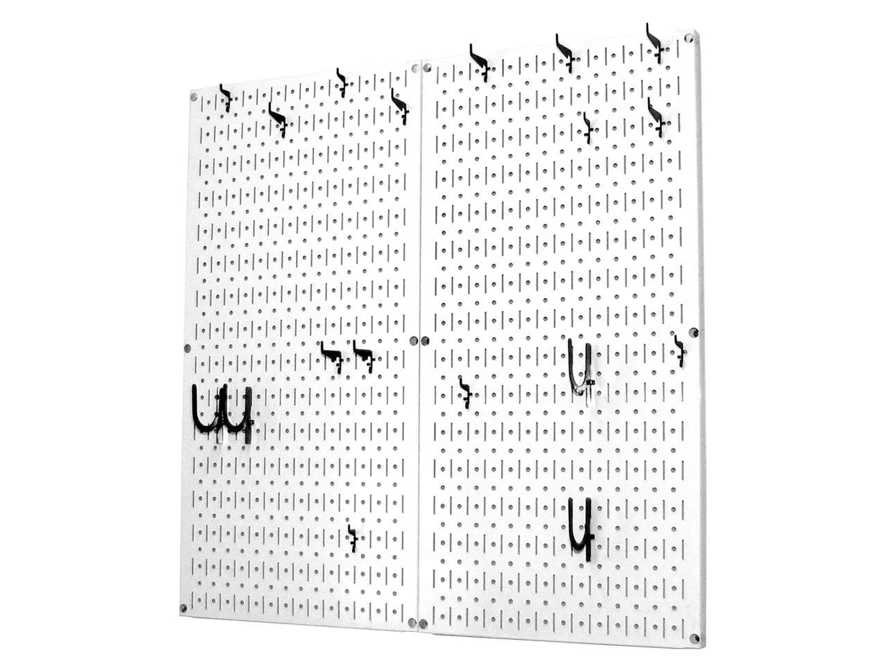Wall Control Kitchen Pegboard Organizer Pots and Pans Pegboard Pack Storage and Organization Kit with White Pegboard and Black Accessories - Image 2
