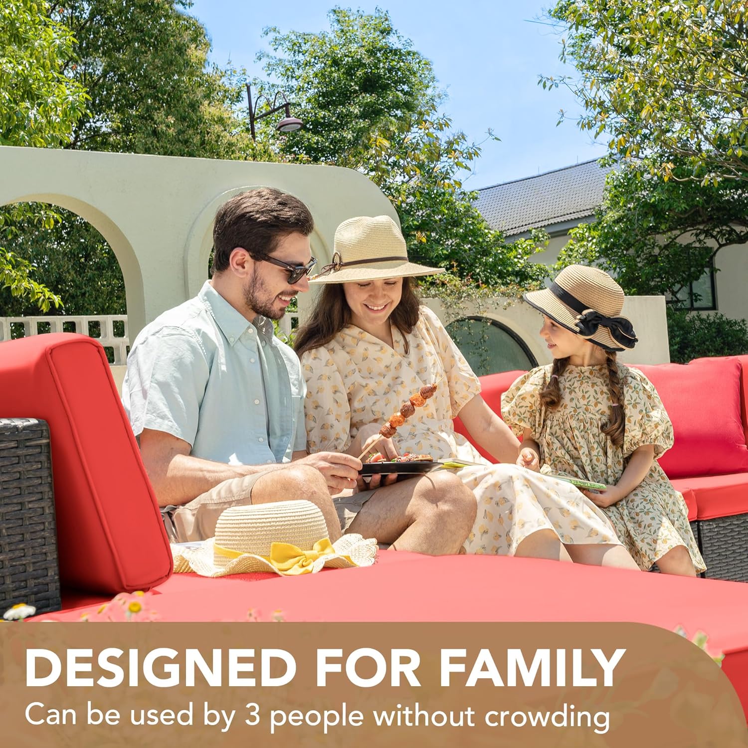 5-Piece All-Weather Patio Furniture Set with Cushions, Outdoor Wicker Conversation Sofa Set for Garden, Deck & Backyard - Image 38