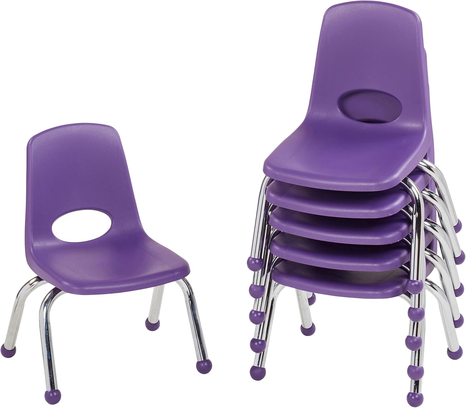 10" School Stack Chair with Swivel Glides, Purple, 6-Pack - Image 13
