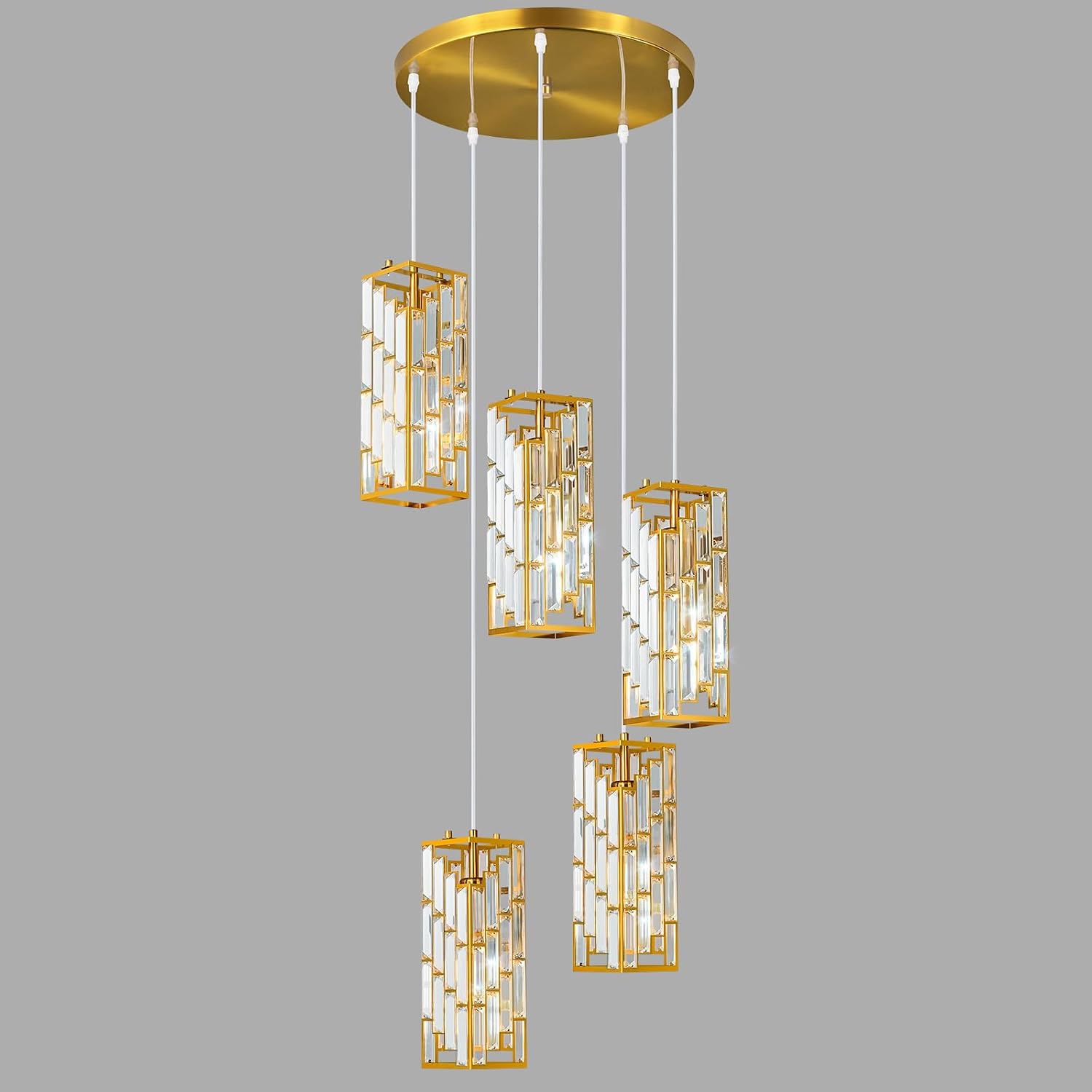 Black Pendant Lighting, Modern Pendant Light, Mini Crystal Chandeliers, Adjustable Pendant Light Fixture for Kitchen Island, Dining Room & Bedroom (3 Pack) - Image 3