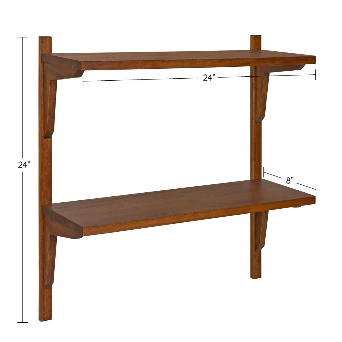 Mid-Century Wall Shelves, 24x8x24 Inch Decorative Wall Mounted Storage and Display Shelving for Home Decor - Image 22