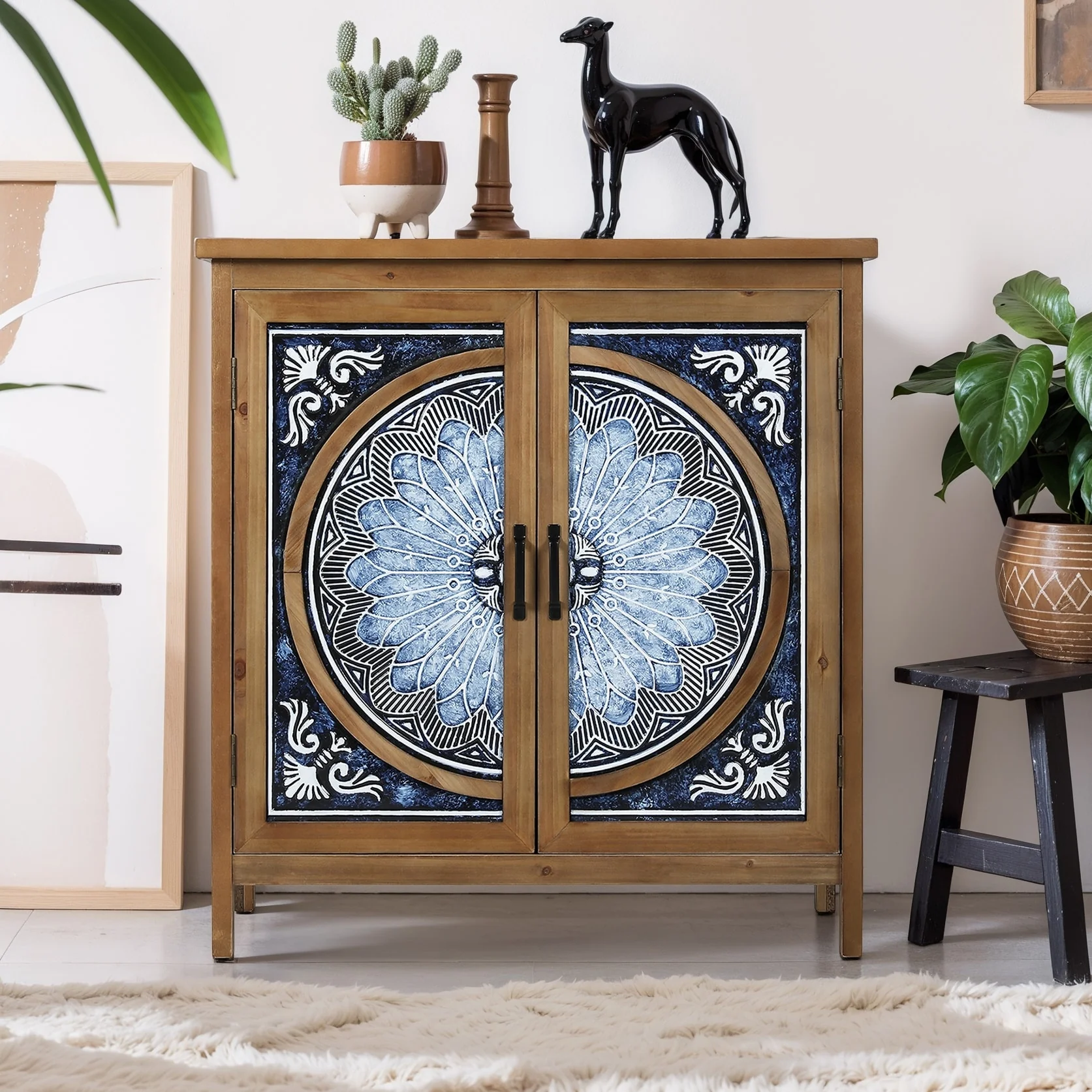Vintage Storage Accent Cabinet, Small Sideboard Buffet Cabinet for Bedroom, Living Room and Entryway - Image 2
