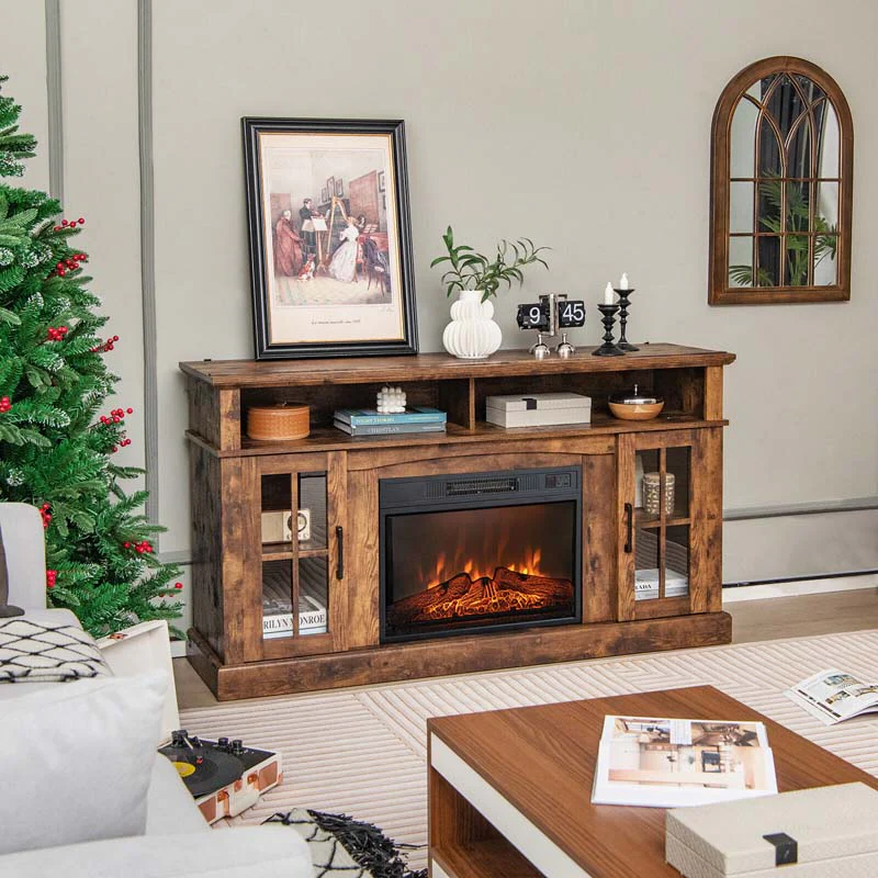 58" TV Console with 23" Fireplace Insert, Fireplace TV Stand for TVs up to 65 Inches, 1400W Electric Fireplace Heater - Image 23