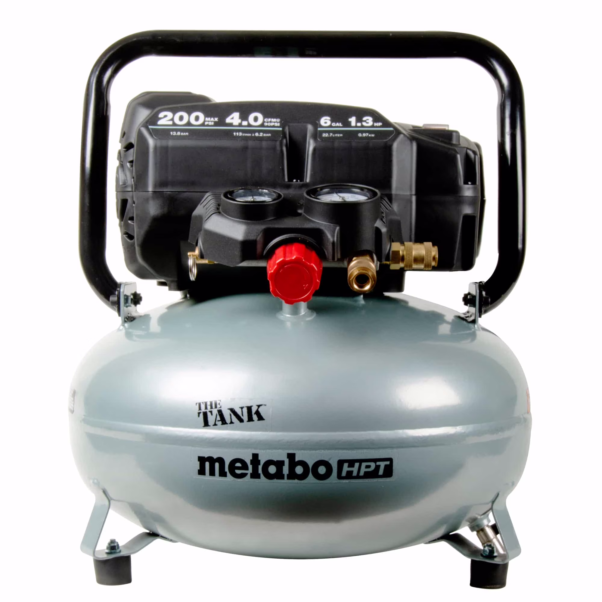 Metabo HPT Air Compressor, THE TANK, Portable Pancake Air Compressor 200 PSI, 6 Gallon Tank, Versatile for Use with Framing, Siding, Finish, Brad or Roofing Nailers, EC914S