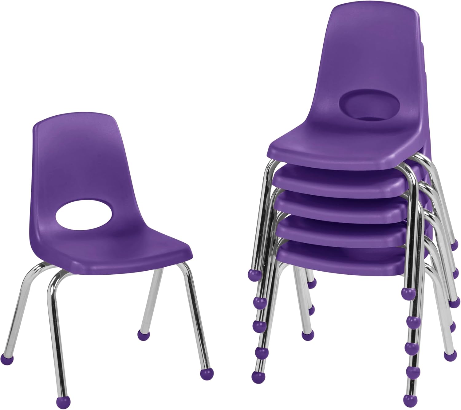 10" School Stack Chair with Swivel Glides, Purple, 6-Pack - Image 56
