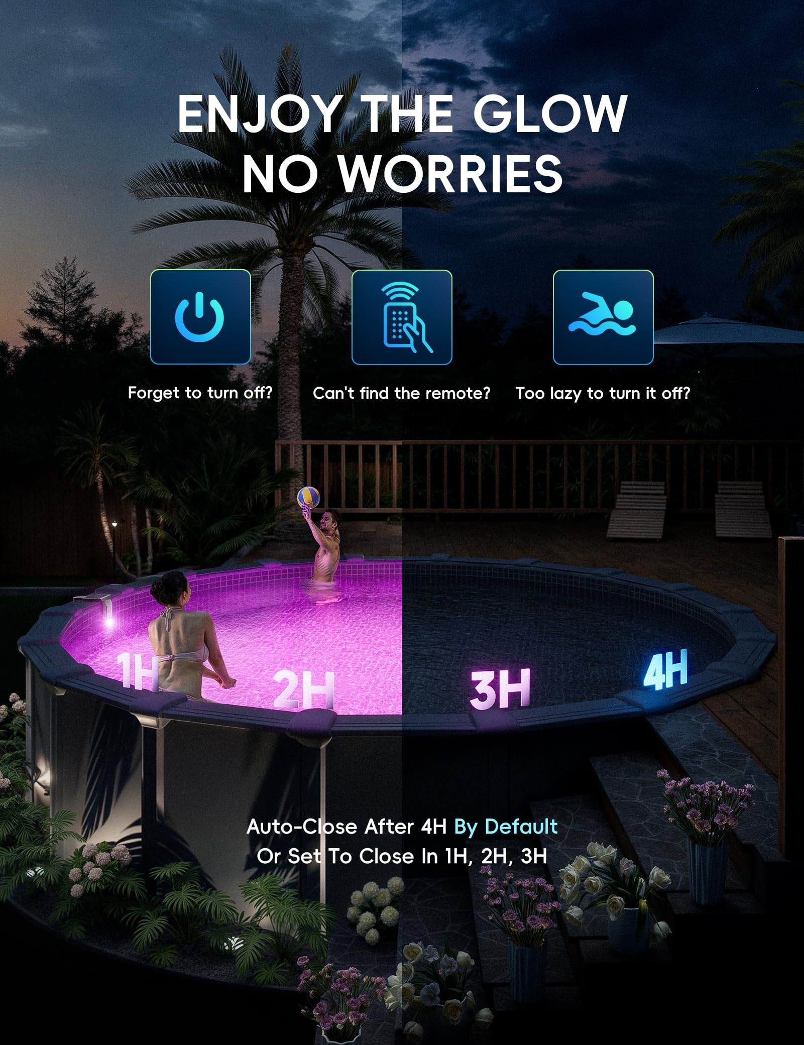Solar Pool Lights for Steel Wall Above Ground Pools, Solar Powered LED Swimming Pool Lighting - Image 9