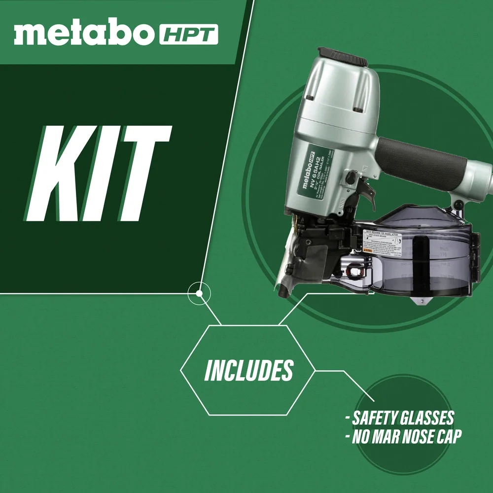 Metabo HPT Coil Siding Nailer, 1-1/2 inch to 2-1/2 inch Siding Nails, Side load, Tilt Bottom Magazine (NV65AH2) - Image 5