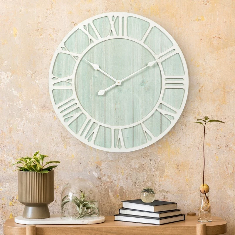 Green Blue Quartz Coastal Wall Clock, Decorative Nautical Wall Clock for Living Room, Bedroom and Home Decor - Image 7