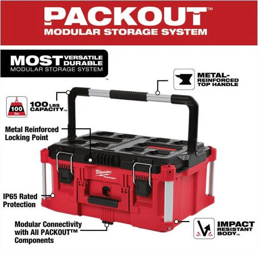Milwaukee - PACKOUT 22 in. Large Portable Tool Box Fits Modular Storage System - Image 2