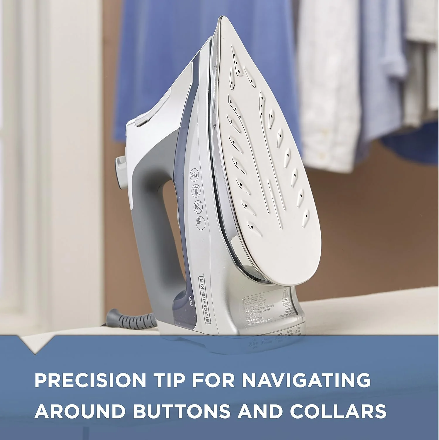 Professional Steam Iron for Clothes, Powerful High Steam Output Garment Iron for Home and Travel - Image 4