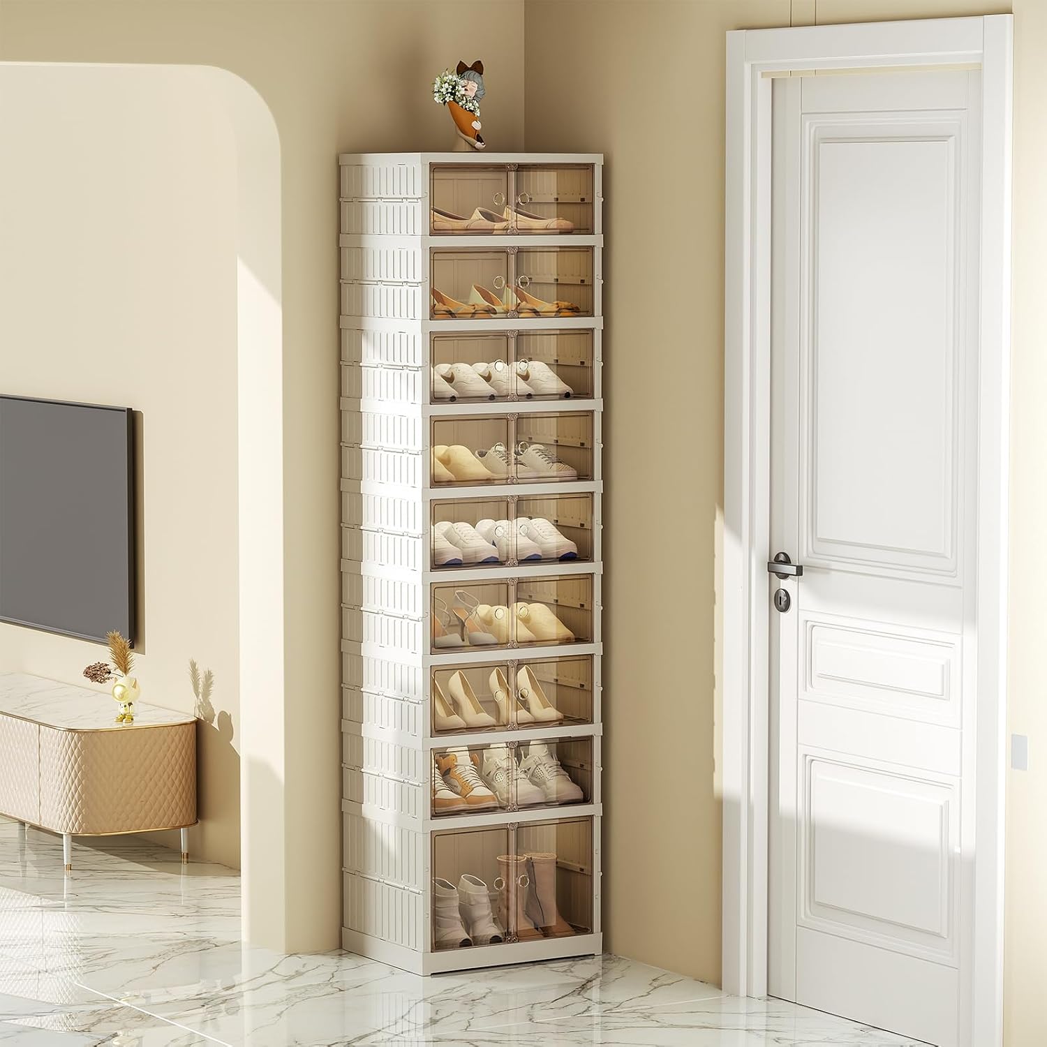 Shoe Rack Organizer for Entryway, 9 Tiers, 18 Pairs, 17.3" Wide - Image 2