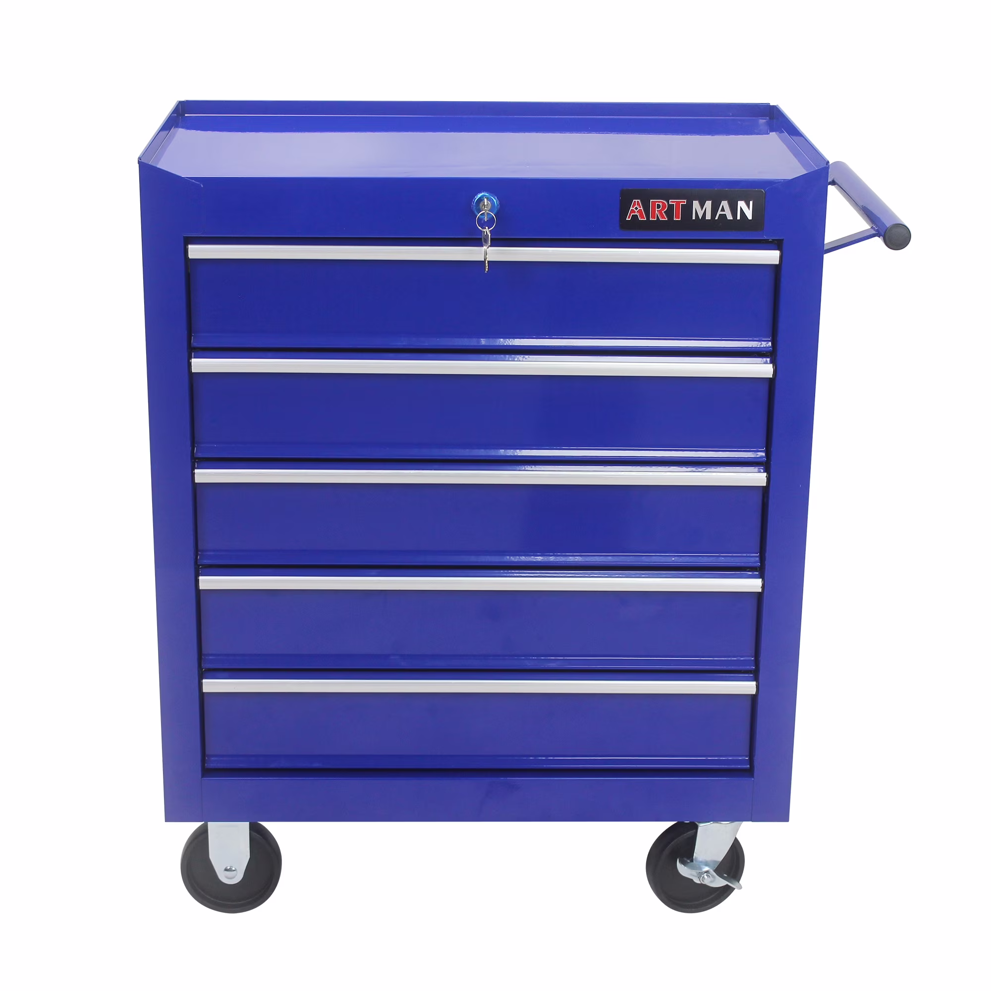 5 Drawer Rolling Tool Chest, Steel Tool Storage Cabinet for Garage Storage with 4 Wheels and Locker - Image 3