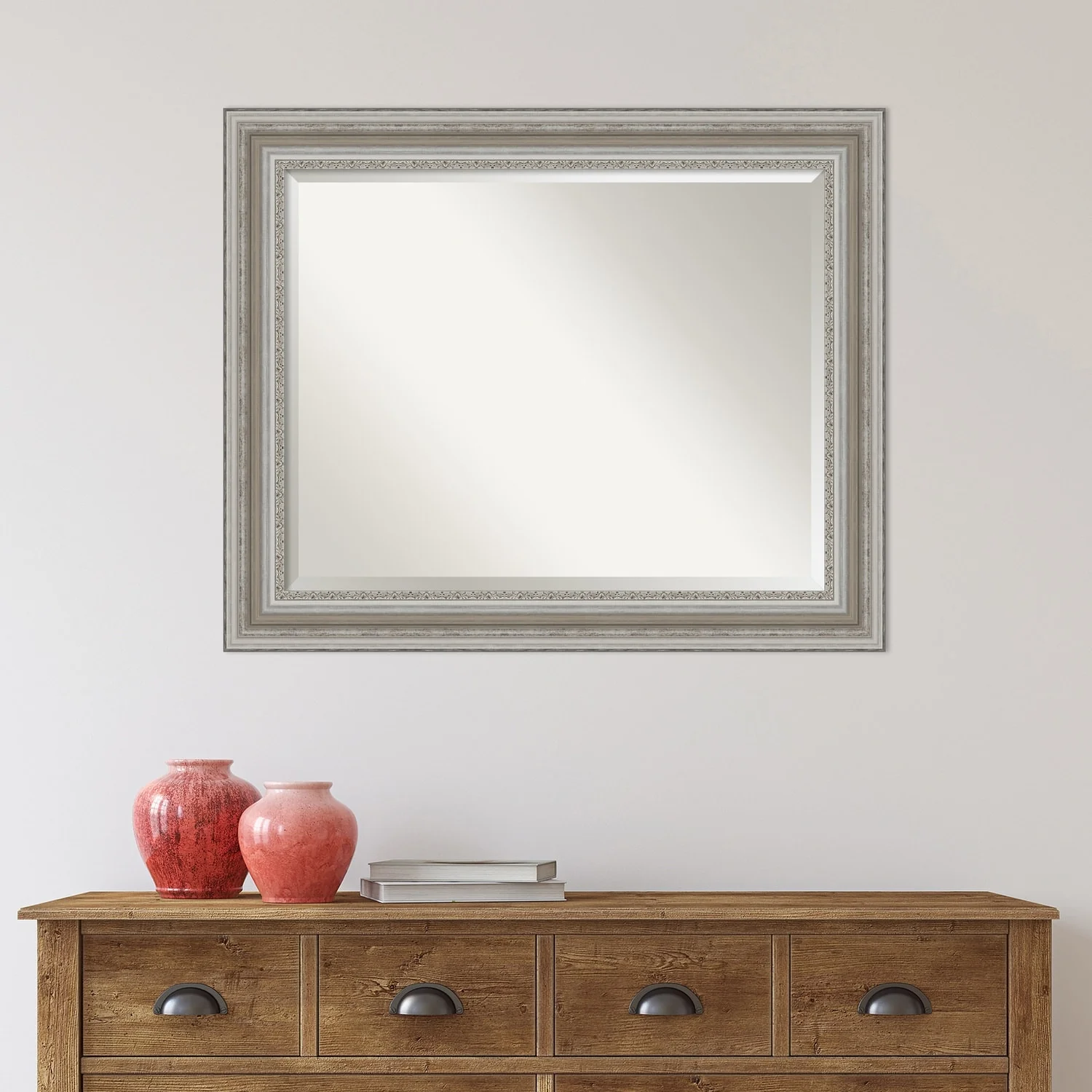 Beveled Bathroom Wall Mirror, Silver Frame Decorative Vanity Mirror for Bathroom, Bedroom and Entryway - Image 12