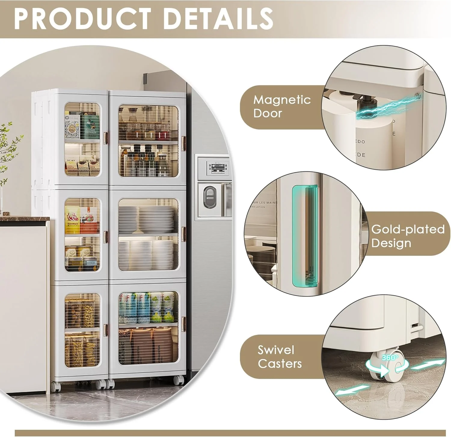 4-Tier Tall Narrow Plastic Storage Cabinet, Slim Vertical Organizer for Bathroom, Bedroom and Home Storage - Image 4