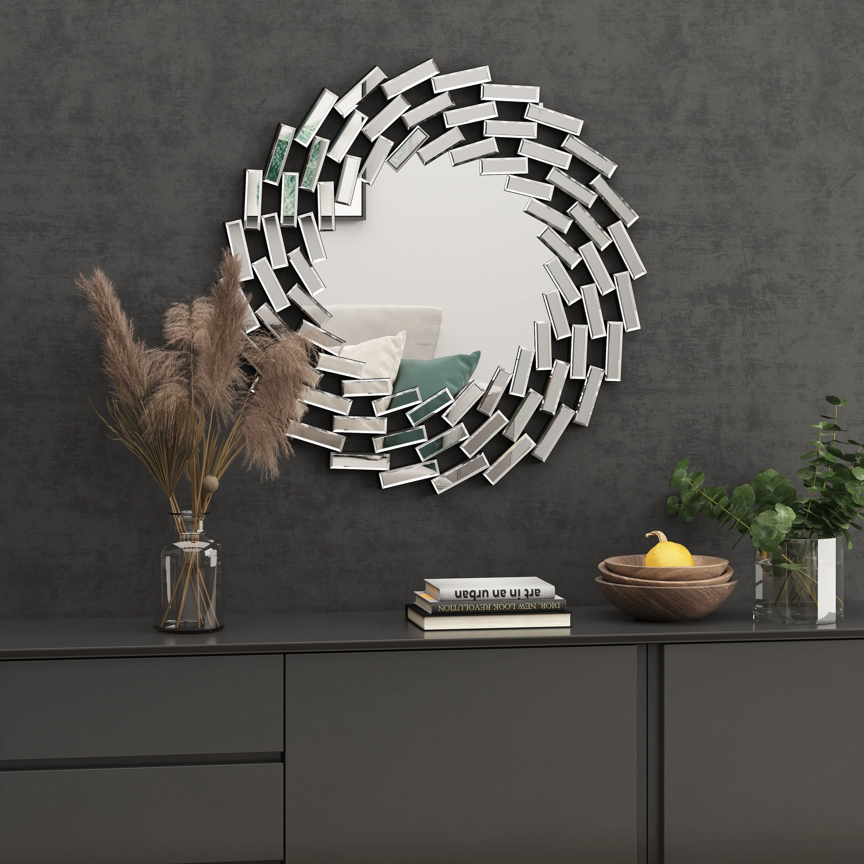 Round Sunburst Wall Mirror, Decorative Accent Mirror for Living Room, Bedroom and Entryway Home Decor - Image 13