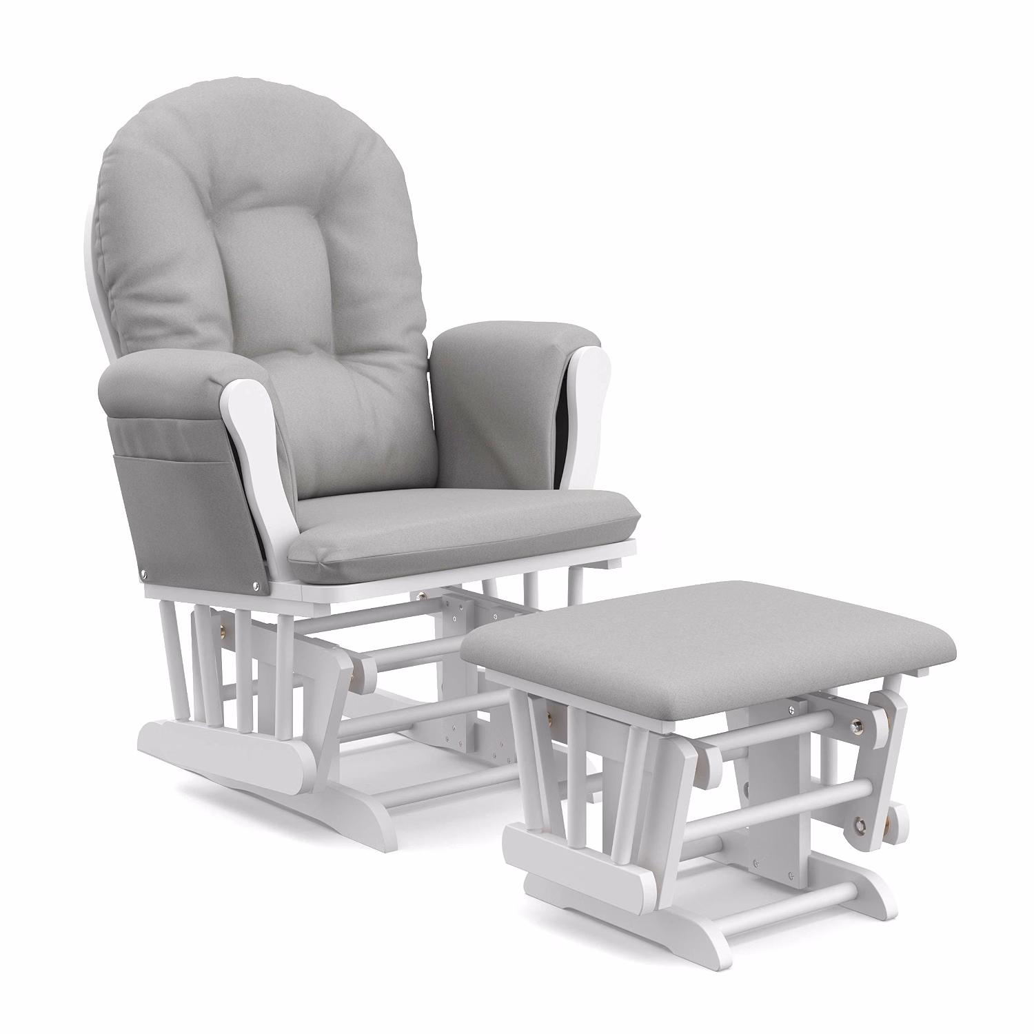 Premium Hoop Glider & Ottoman, Espresso/Gray - Image 16