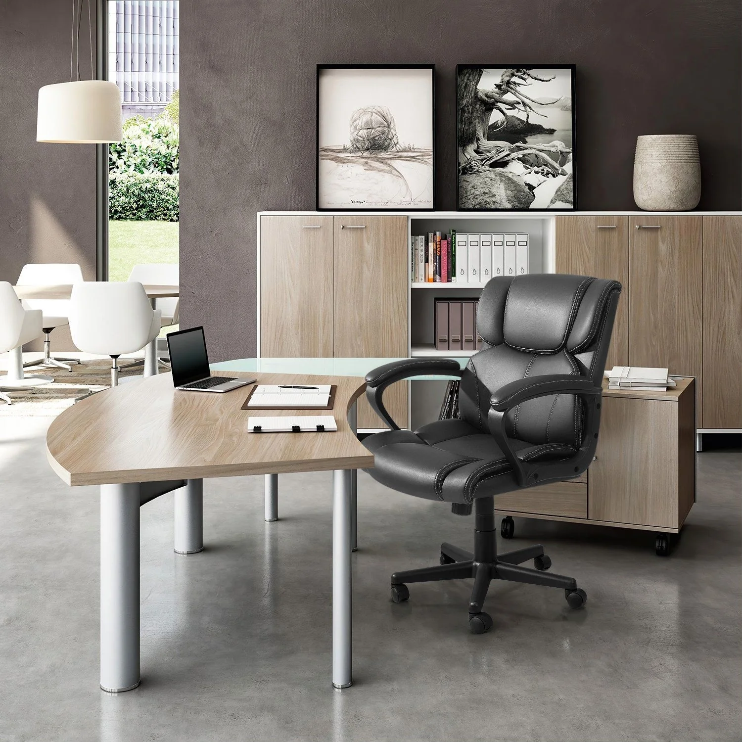 Mid Back Office Chair, Ergonomic Swivel Computer Task Chair for Home Office, Work and Study - Image 5