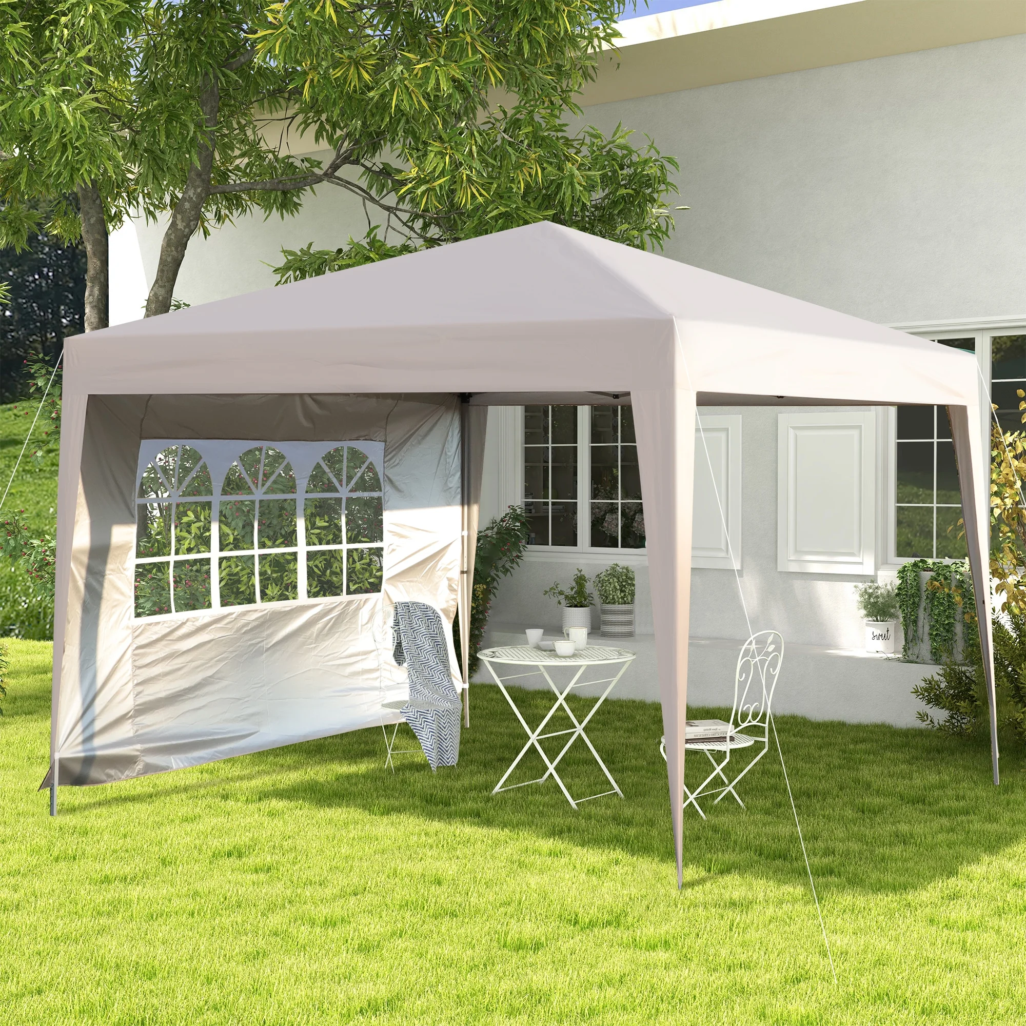 IVV 10x10FT Pop Up Canopy Tent, Outdoor Instant Slant Legs Gazebo Shelter with Carrying Bag, Portable for Patio Deck Garden and Beach - Blue - Image 18