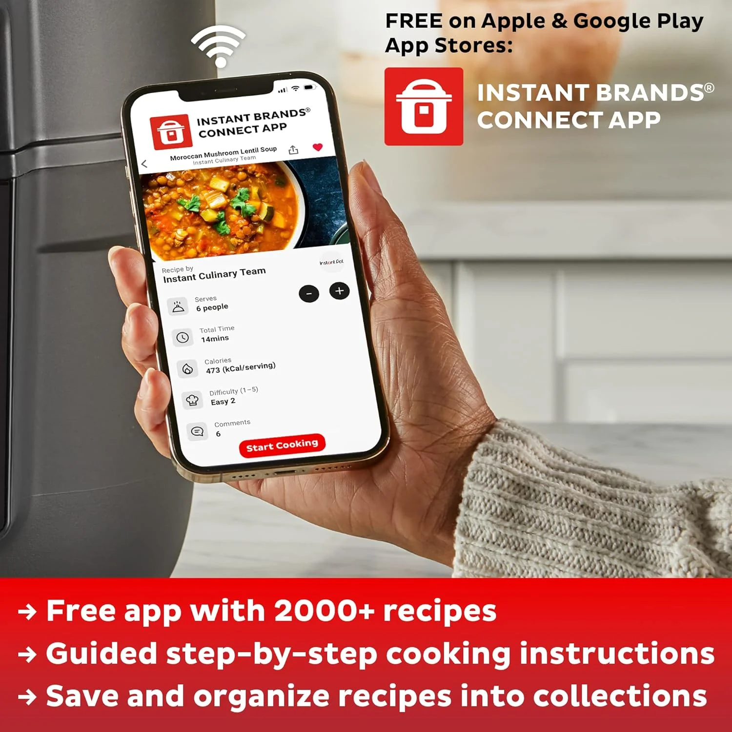 6QT Air Fryer, Clear Windows, Custom Program Options, 6-in-1 Functions, Crisps, Broils, Roasts, Dehydrates, Bakes, Reheats, from the, Black - Image 7