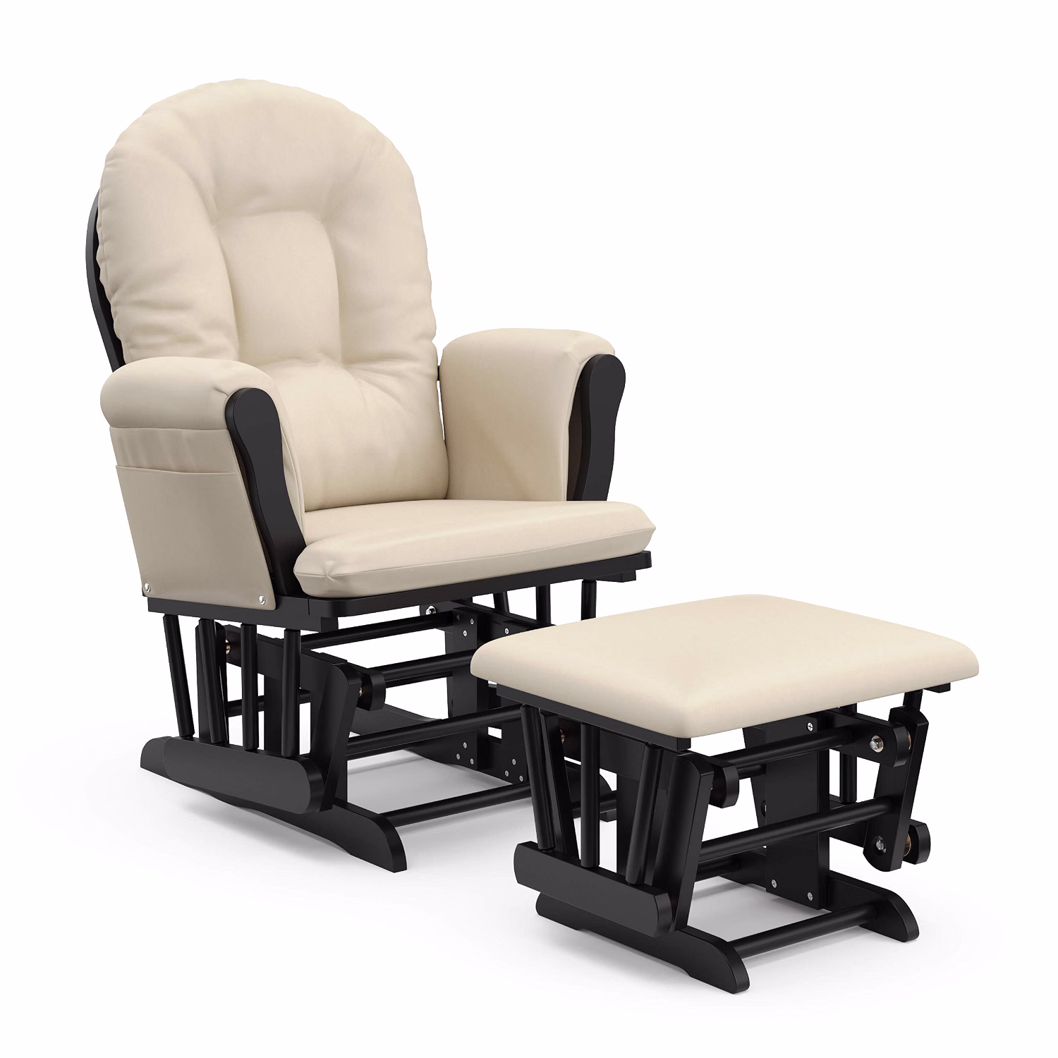 Premium Hoop Glider & Ottoman, Espresso/Gray - Image 18