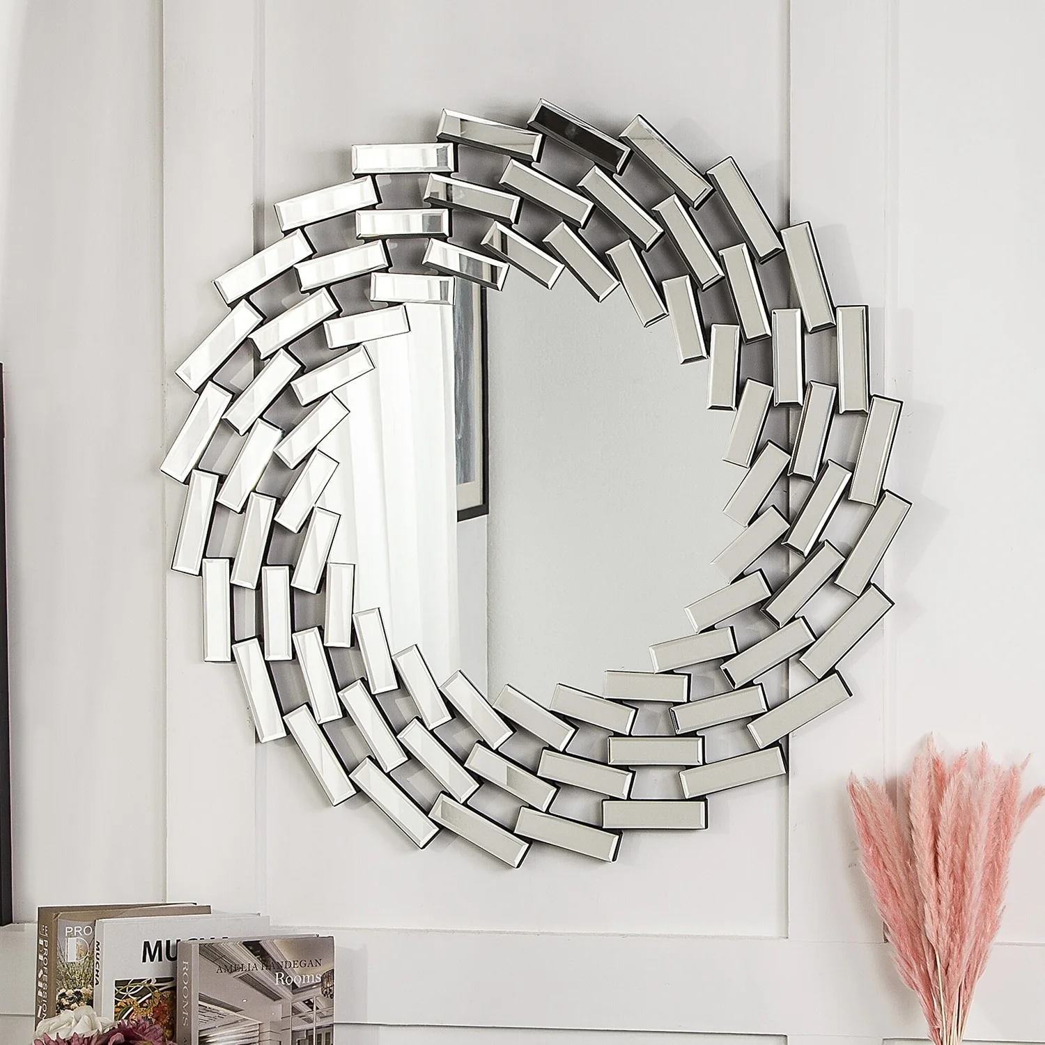 Round Sunburst Wall Mirror, Decorative Accent Mirror for Living Room, Bedroom and Entryway Home Decor - Image 5