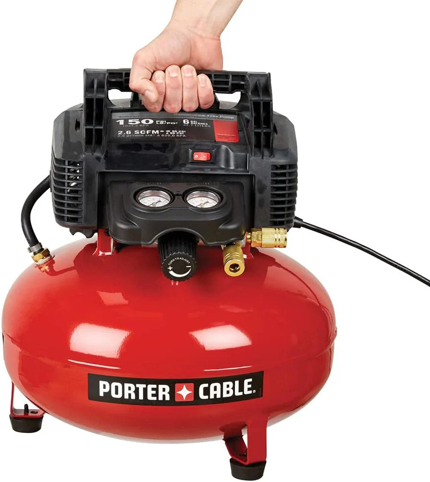 6 Gallon Pancake Air Compressor, Oil-Free Portable Electric Compressor for Garage, Workshop and DIY Projects - Image 5