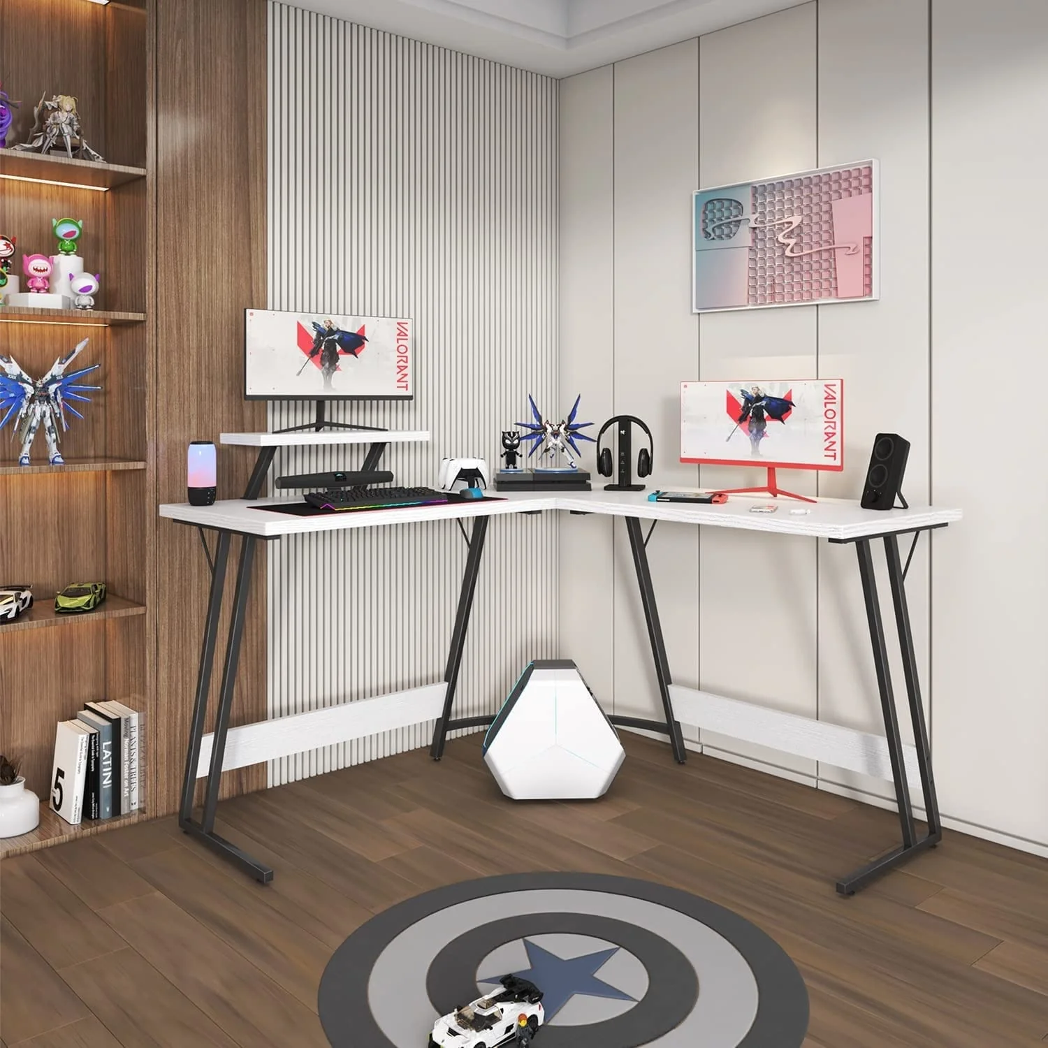 L Shaped Gaming Desk, Corner Computer PC Workstation for Gaming, Home Office and Study - Image 16