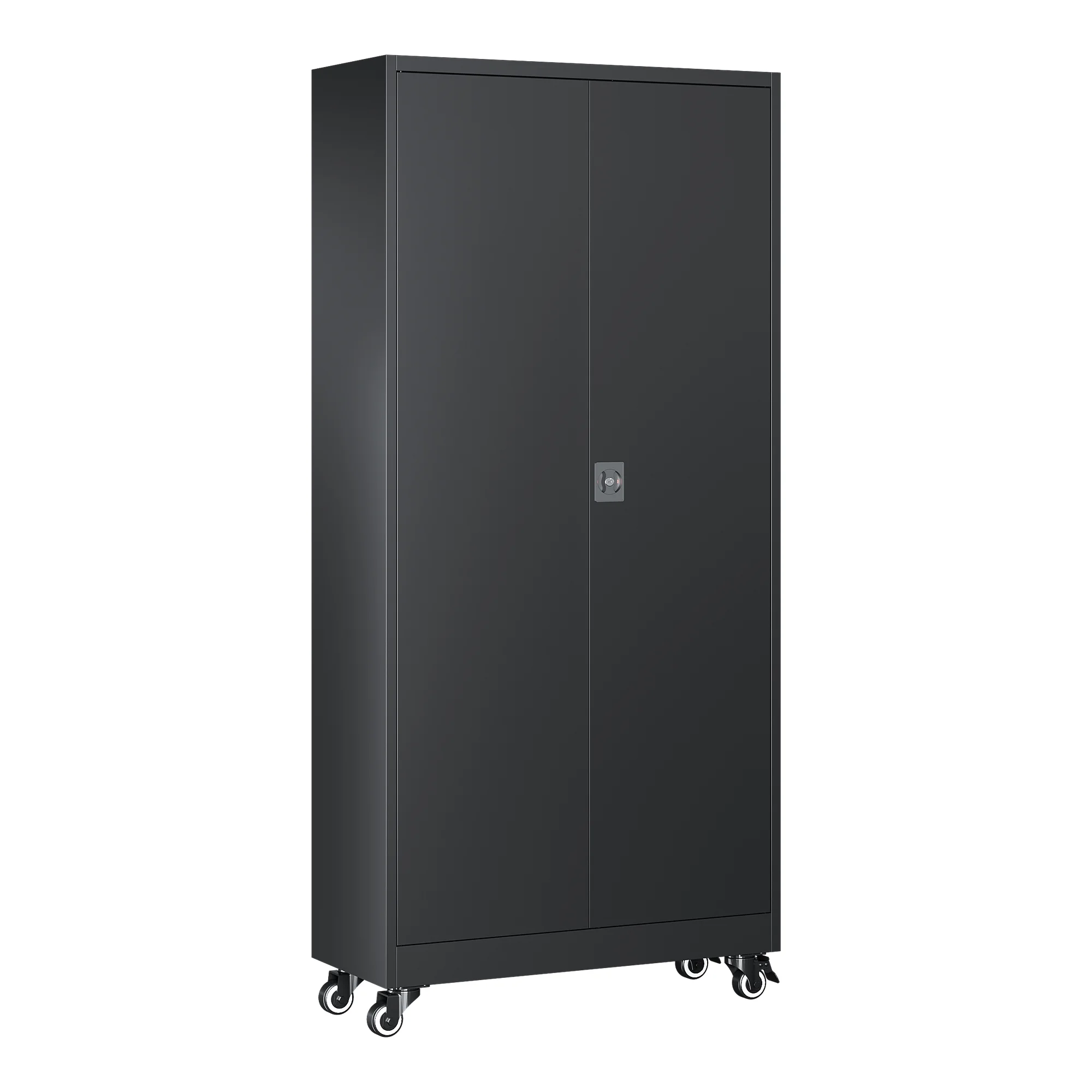 AUHUP Metal Storage Cabinet with Wheels, 73" Rolling Garage Storage Cabinets with 4 Adjustable Shelves & Locking Doors,Black Tool Cabinet for Garage,Home,Warehouse,Workshop - Image 13