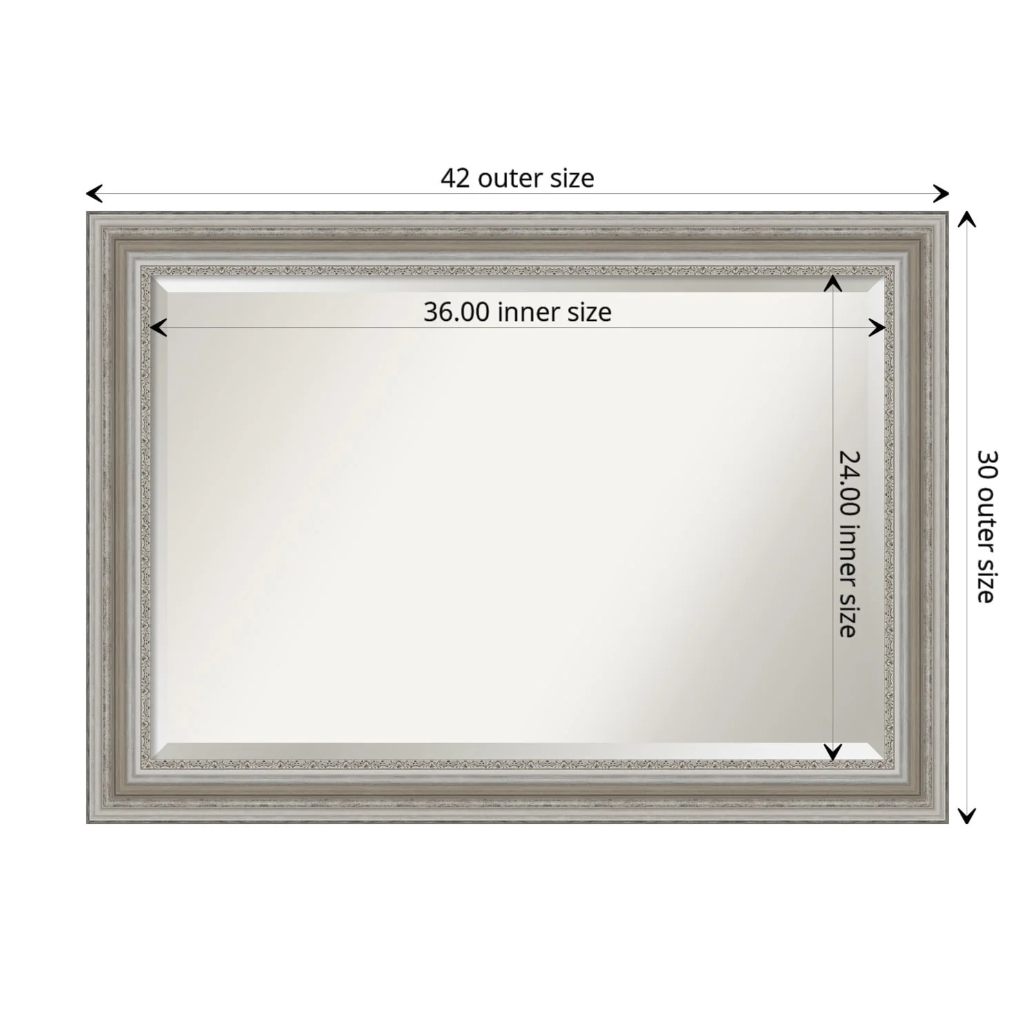 Beveled Bathroom Wall Mirror, Silver Frame Decorative Vanity Mirror for Bathroom, Bedroom and Entryway - Image 6