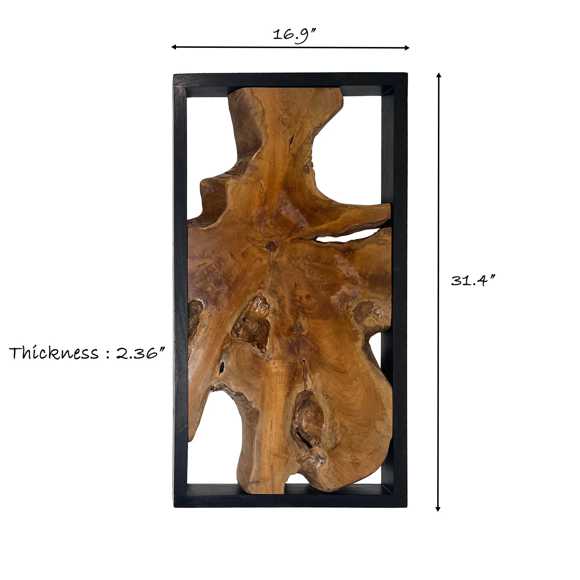 Abstract Live Edge Teak Wood Wall Sculpture, Natural Wooden Wall Art Decor for Living Room and Home Decoration - Image 2